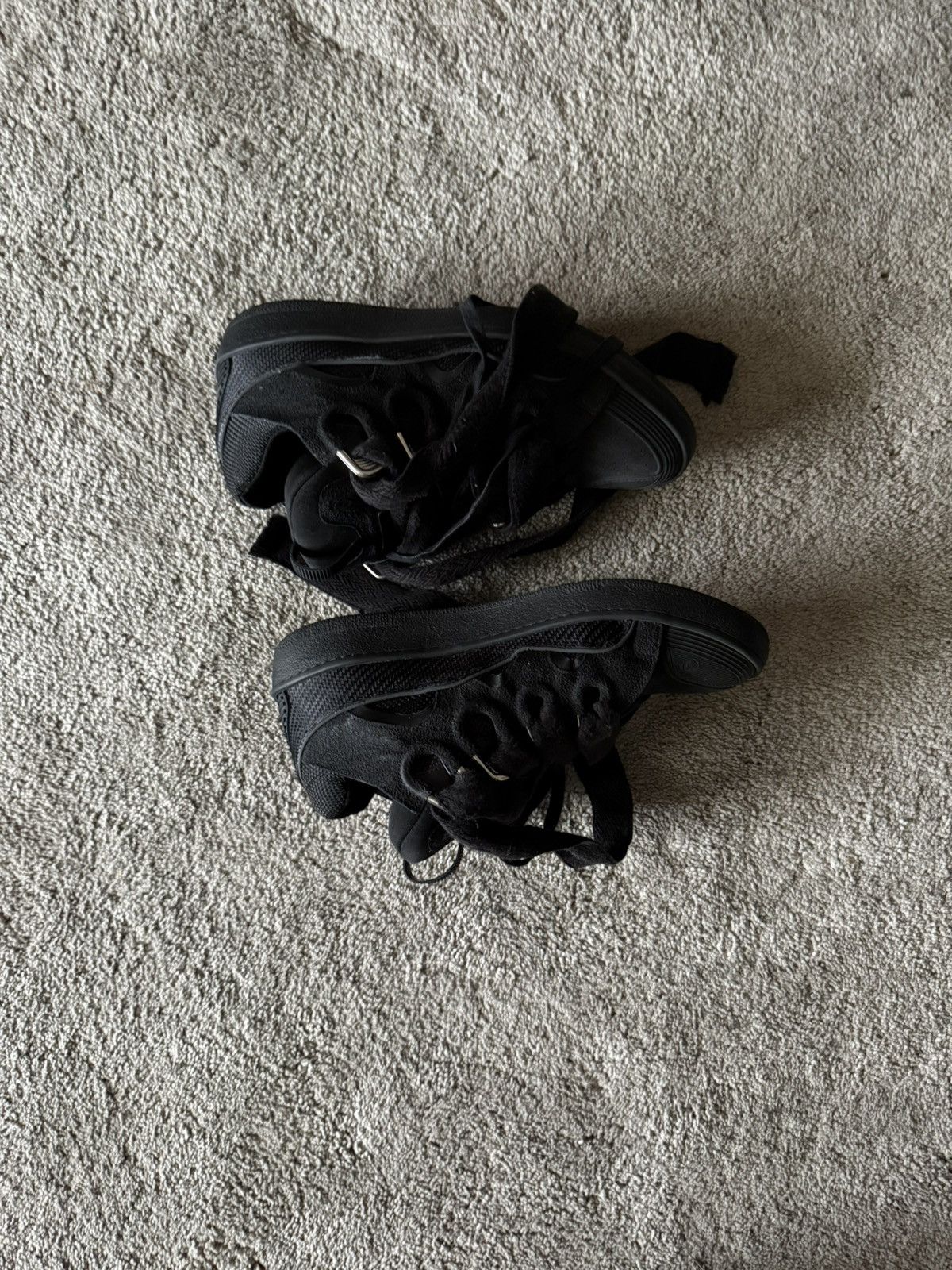 Lanvin Lanvin Black Curb Leather Sneakers Size US 11 / EU 44 - 4 Thumbnail