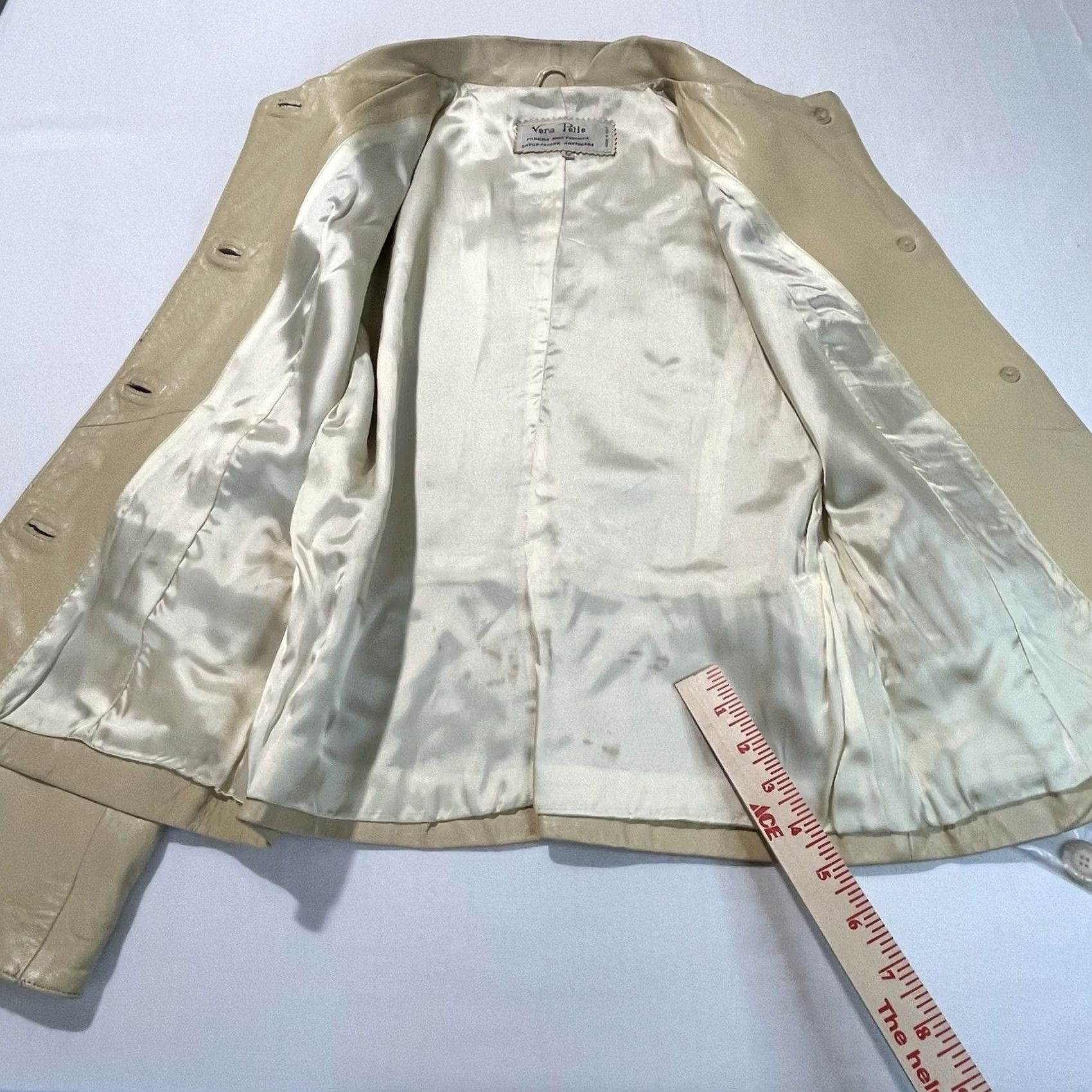 Vera Pelle Vera Pelle Leather Jacket Women M Beige 42 Italian Made in Italy Size M / US 6-8 / IT 42-44 - 7 Thumbnail