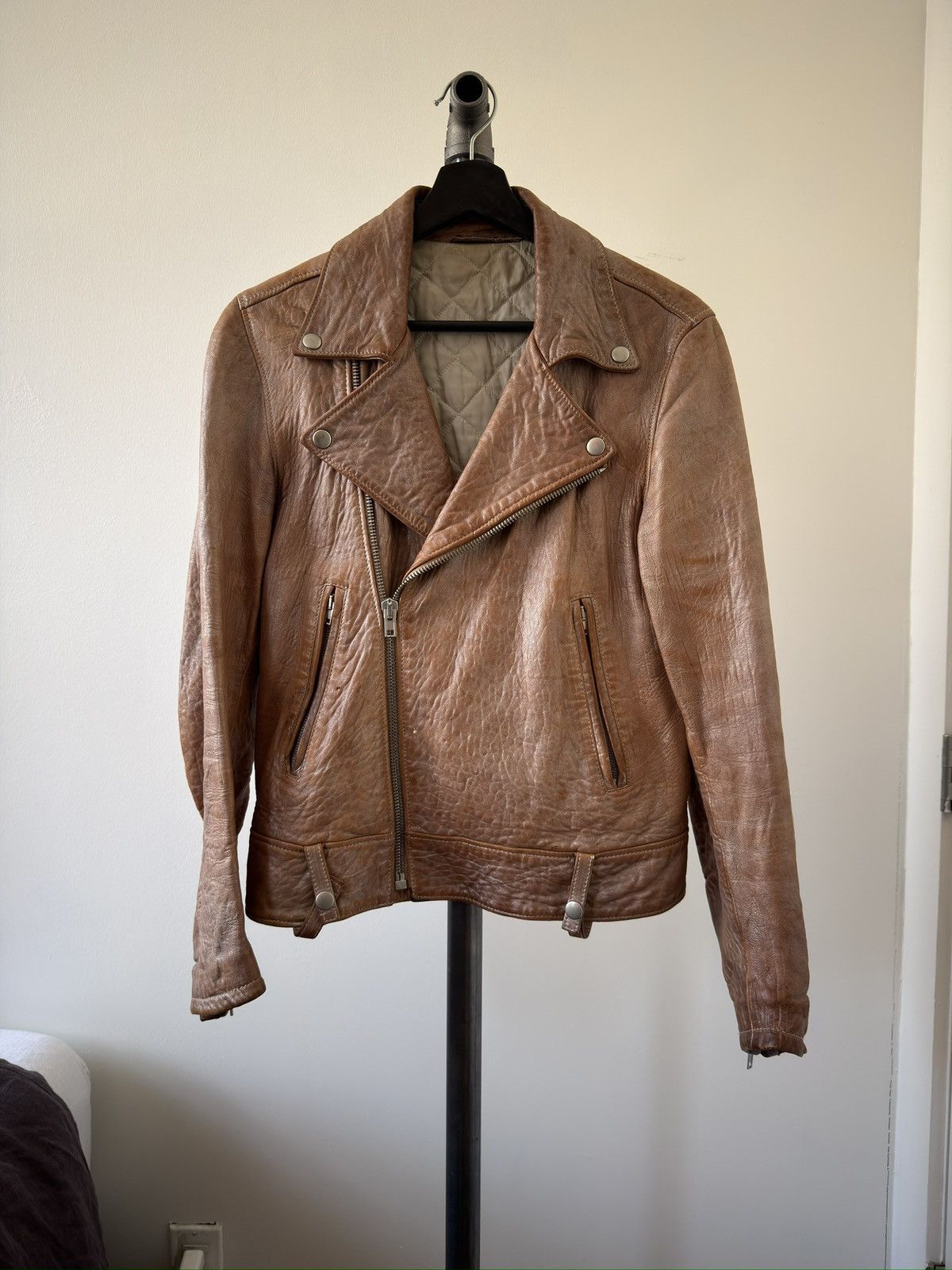 Maison Margiela SS07 Silver-Coated Perfecto Jacket Size US S / EU 44-46 / 1 - 1 Thumbnail