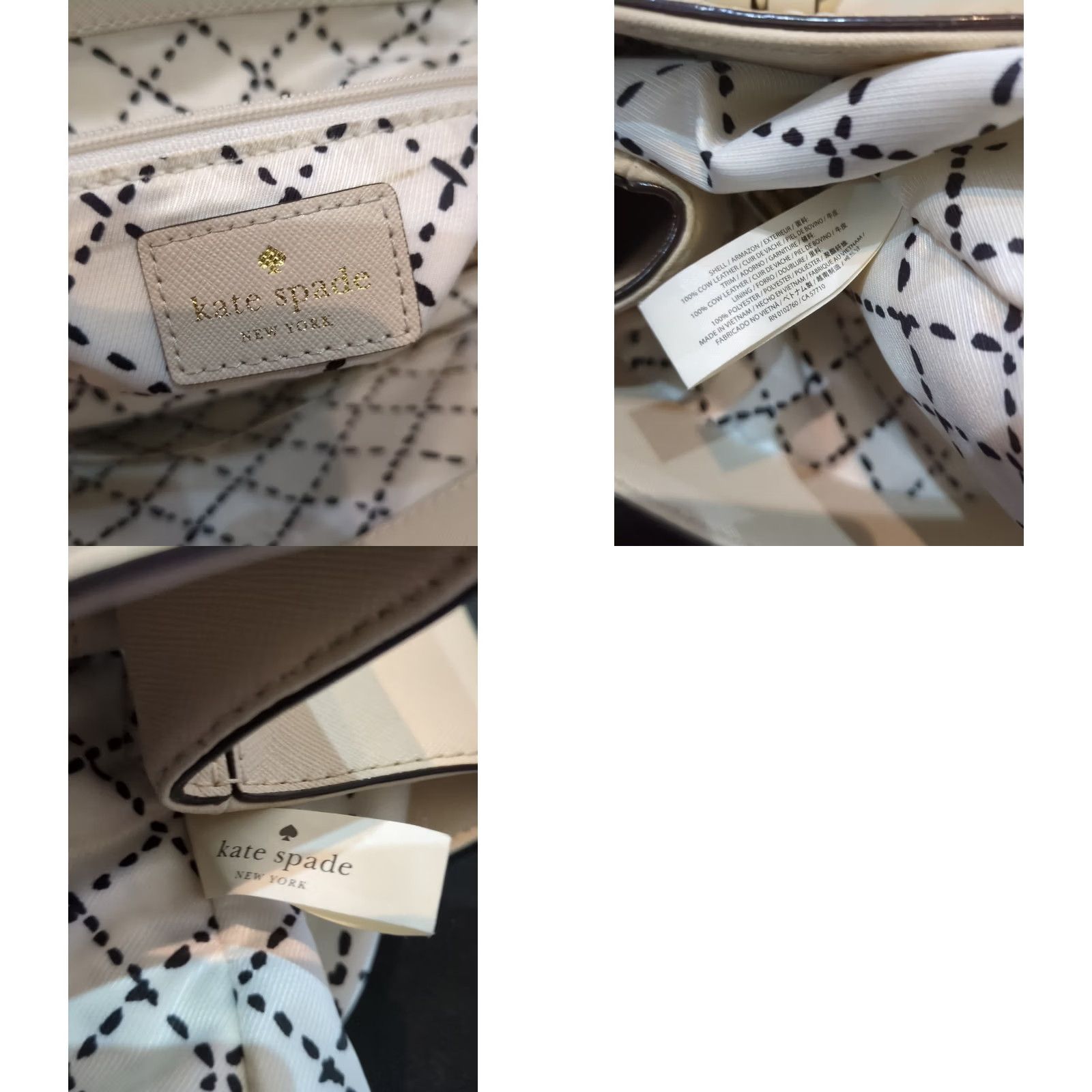 Vintage kate spade new york Cove Street Saffiano Leather Leather Tote bag Handbag Beige Large Women Size ONE SIZE - 8 Thumbnail