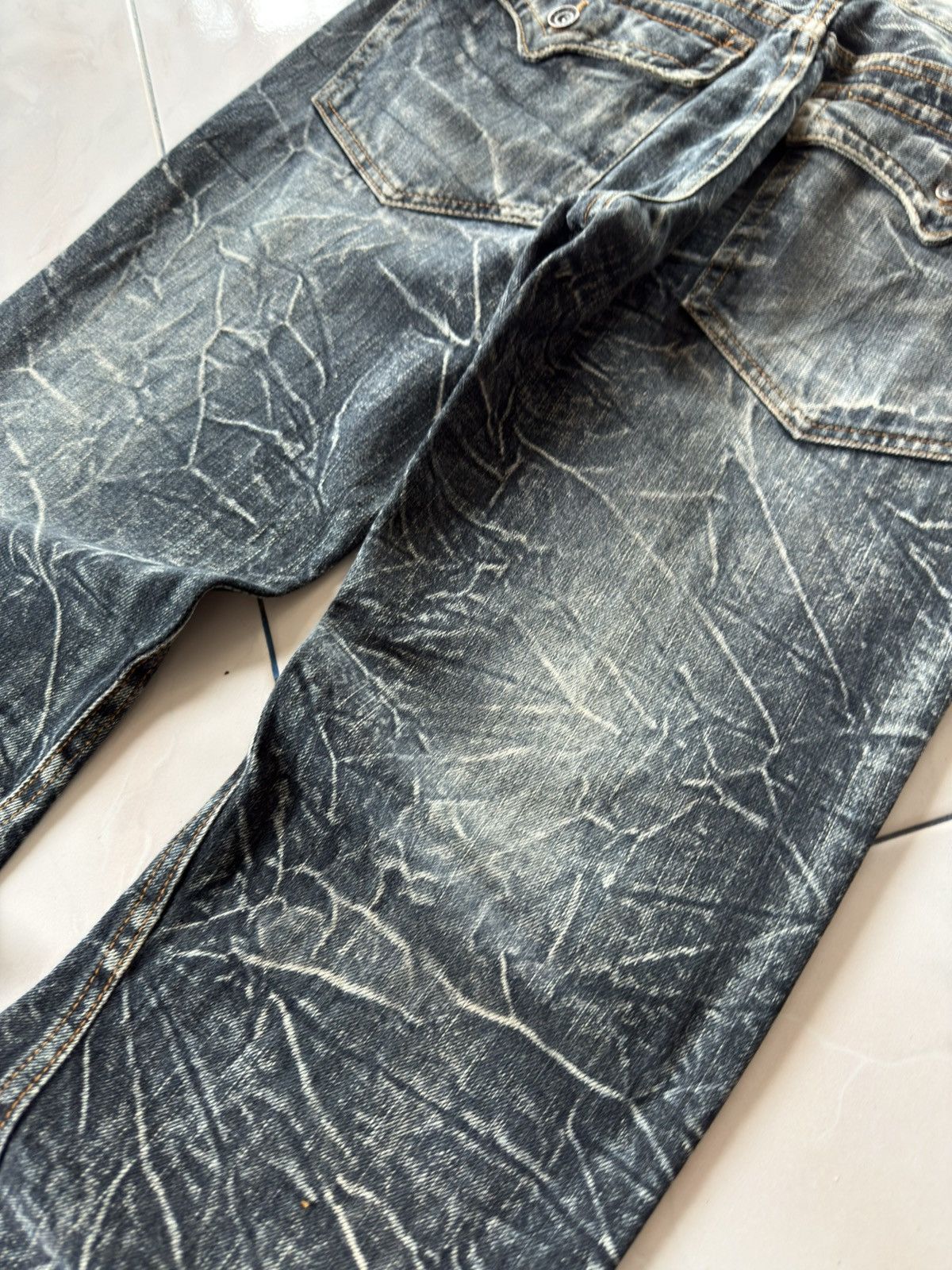 If Six Was Nine Nylaus Japan Shatter Wash Spiral Glam Flared Jeans Size US 30 / EU 46 - 15 Thumbnail