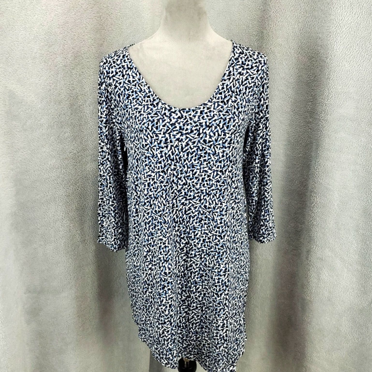 J. Jill VINTAGEJill Tunic Womens Size Medium Geometric Pattern Asymmetric Bottom Hem Size 32" / US 10 / IT 46 - 2 Thumbnail