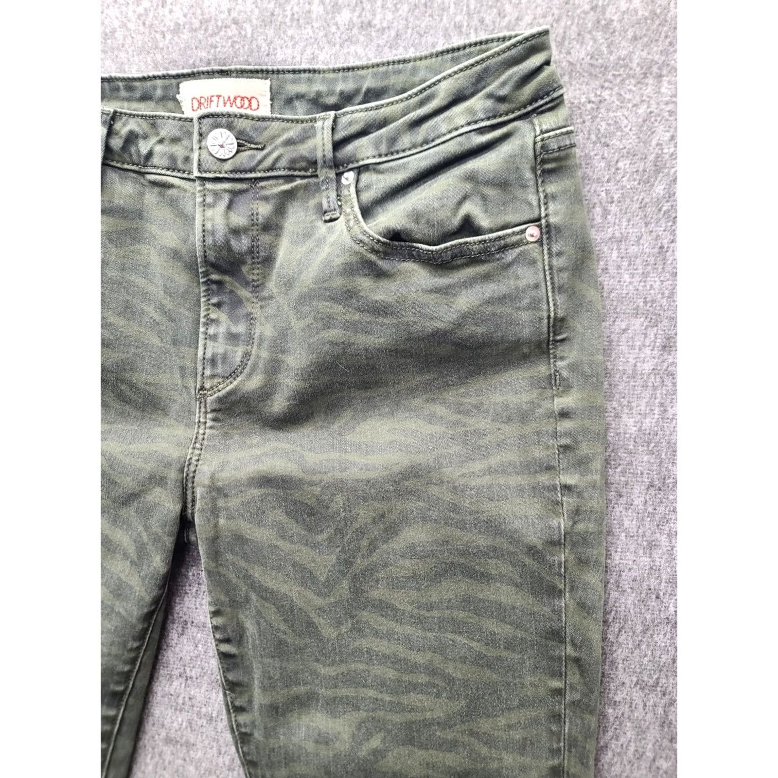 Vintage Driftwood Jeans Womens 29x29 Jackie Skinny Fit Ankle Cut High Rise Stretch Jeans Bohemian Festival Green 29 Inseam 5-Pocket Slim Wash Light Womens Size 29" - 6 Thumbnail