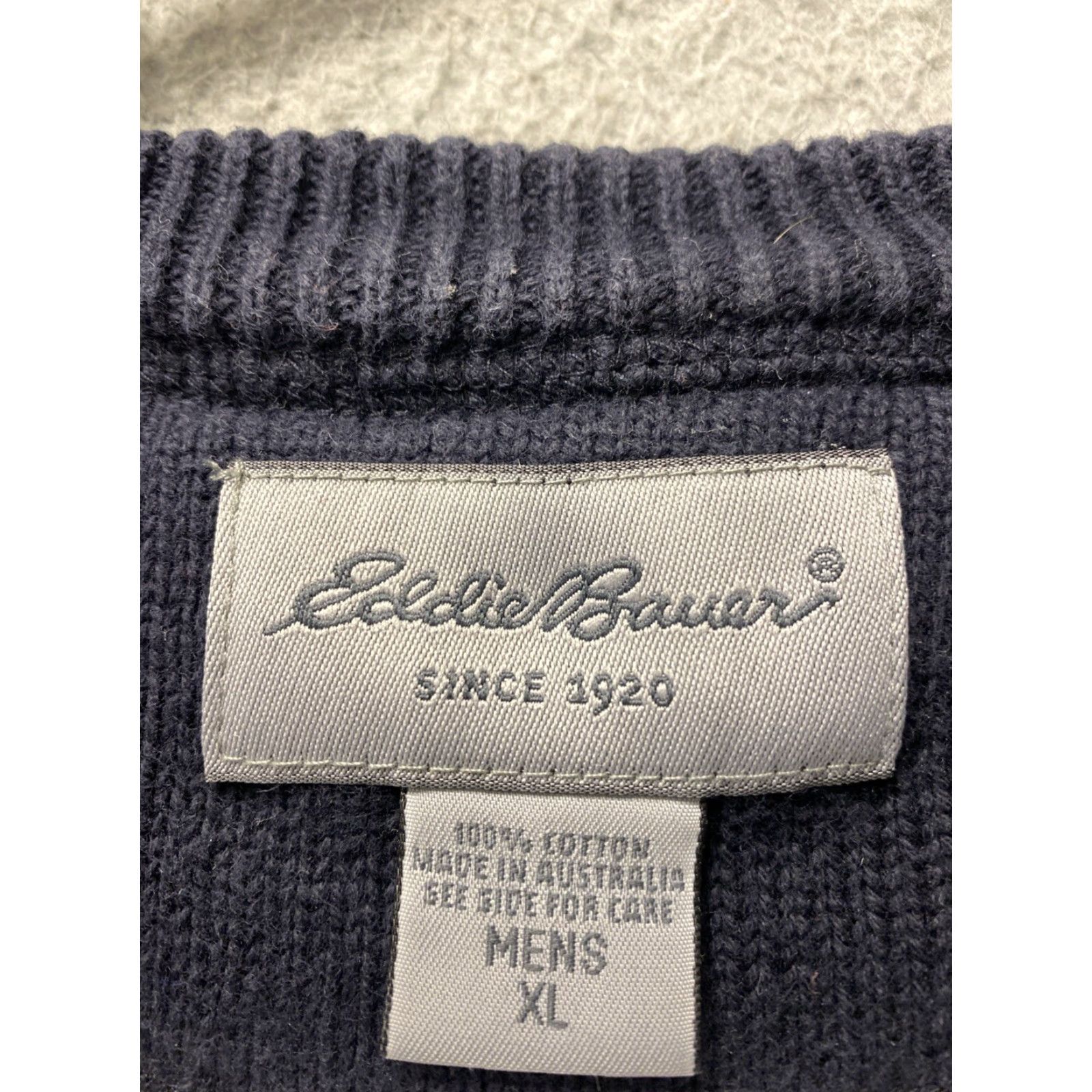 Eddie Bauer Eddie Bauer Sweater Mens XL Dark Navy Pullover Solid Thick Knit Crew Neck Outdoor Classic Size US XL / EU 56 / 4 - 4 Thumbnail
