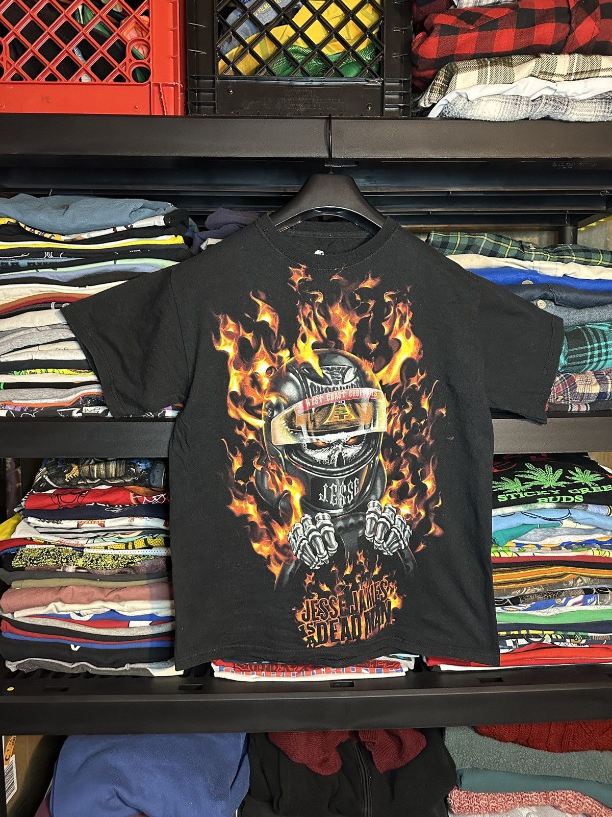 Vintage Vintage Y2K West Coast Choppers AOP Flames Tee Size US L / EU 52-54 / 3 - 1 Thumbnail