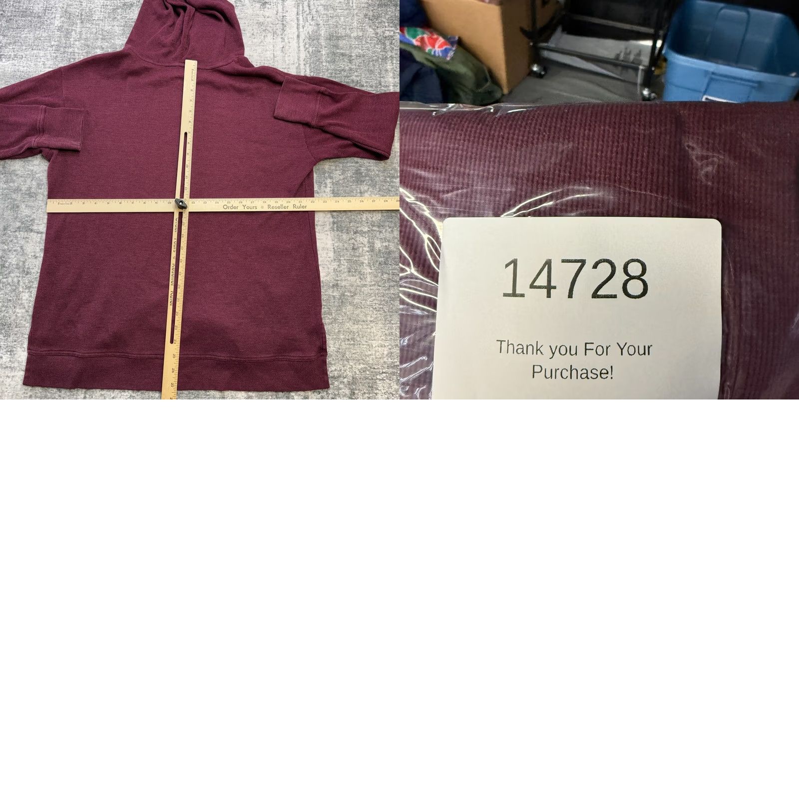 Vintage VINTAGE LL Bean Hoodie Womens XL Burgundy Waffle Knit Cowl Mock Neck Thermal Sweatshirt Size XL / US 12-14 / IT 48-50 - 8 Thumbnail