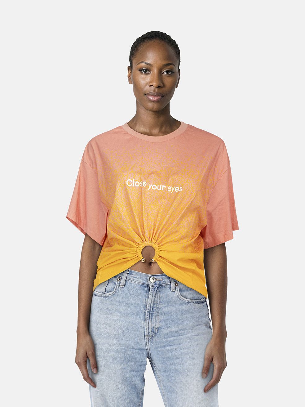 Paco Rabanne Ombré Pink & Orange Cropped Top Size XL / US 12-14 / IT 48-50 - 1 Thumbnail