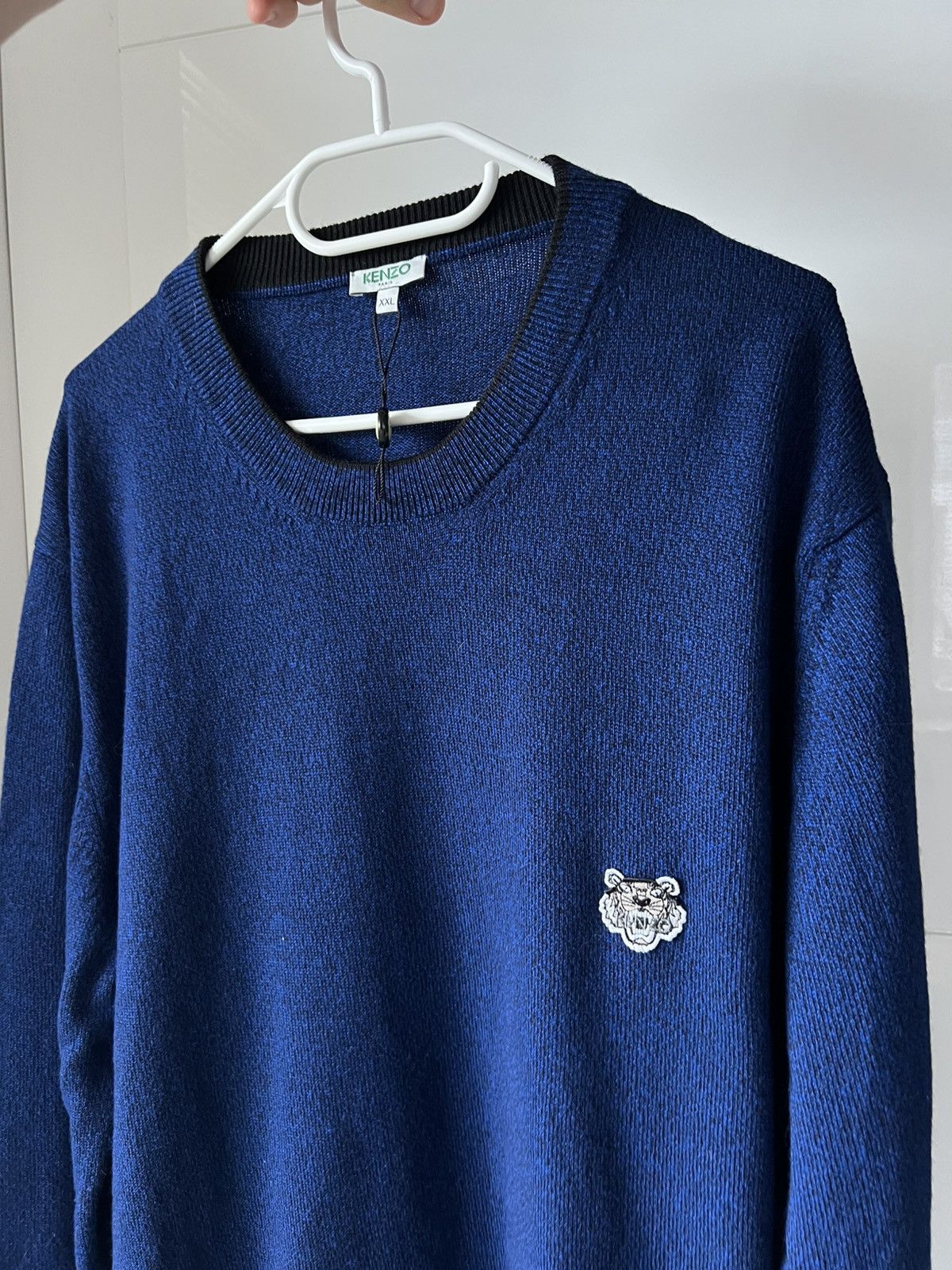 Kenzo Rare Wool Kenzo Embroidered Logo Luxuxry Blue Sweater Size US XXL / EU 58 / 5 - 1 Thumbnail