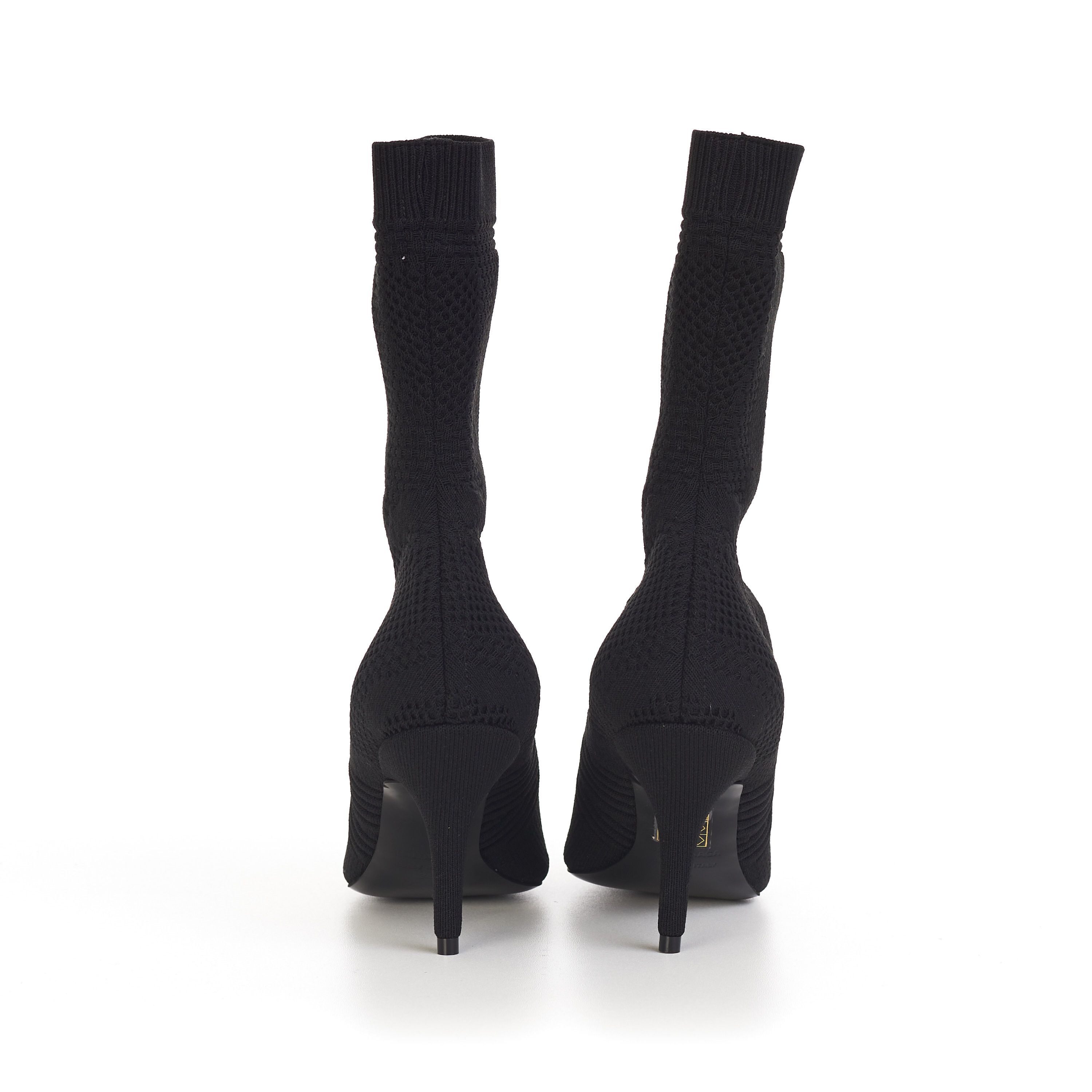 Balenciaga Knife Bootie In Black Textured Knit with Balenciaga logo Size US 5 / IT 35 - 7 Thumbnail