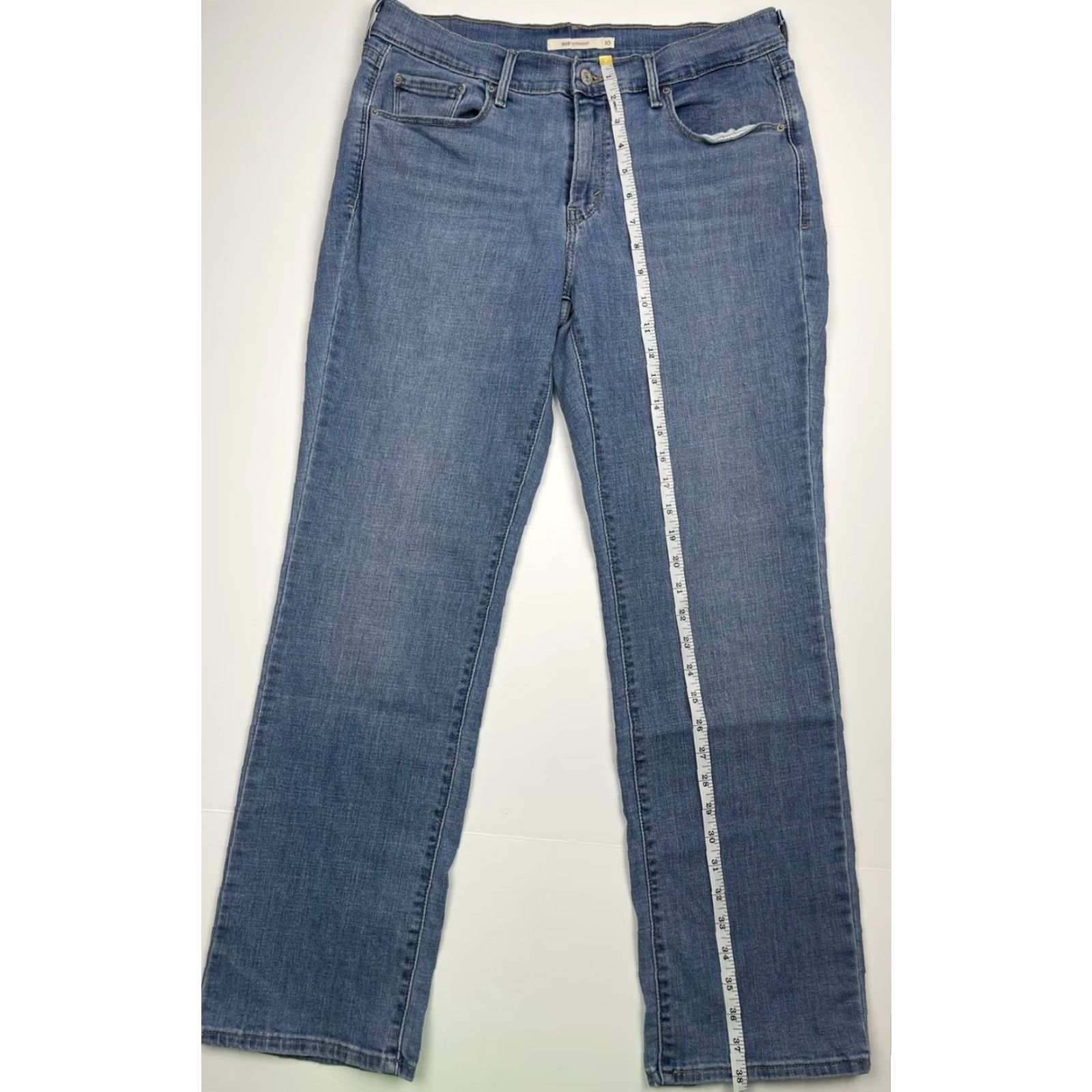 Levi's Levi's 505 Women's Straight Leg Jeans 10 30x30 Blue Light Wash Stretch Denim Size 32" / US 10 / IT 46 - 7 Thumbnail