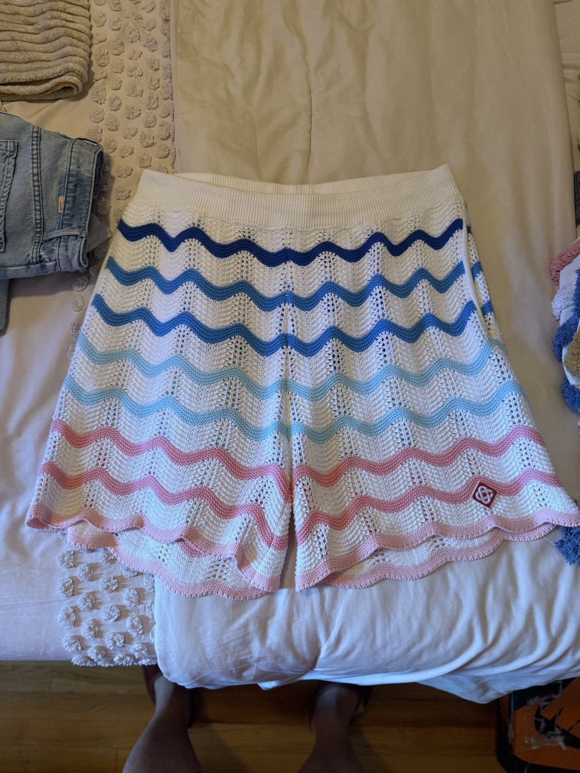 Casablanca Wave Crocheted Shorts (sz XL)