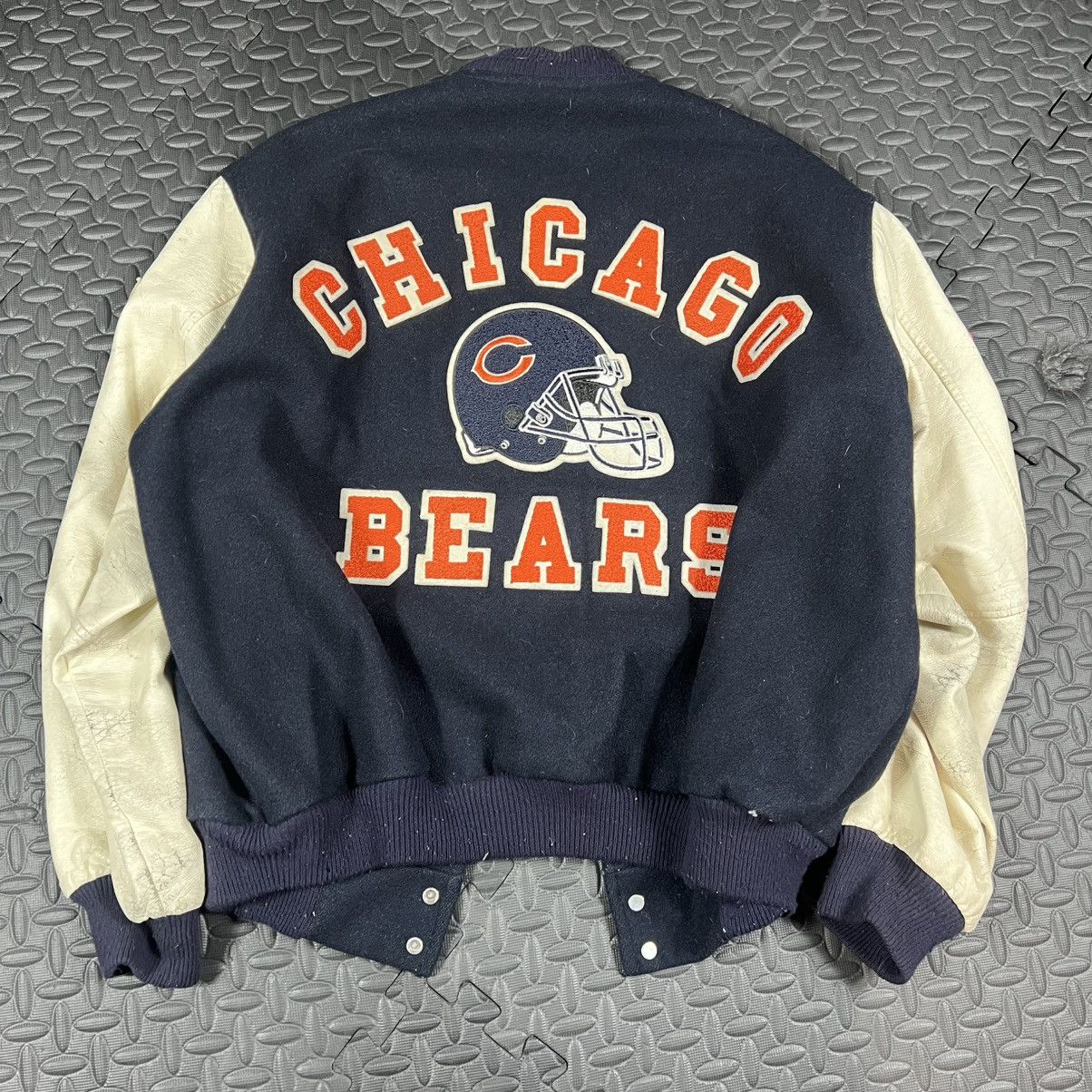 NFL × Vintage 1980s Chicago Bears chalk line varsity jacket Size US XXL / EU 58 / 5 - 1 Thumbnail
