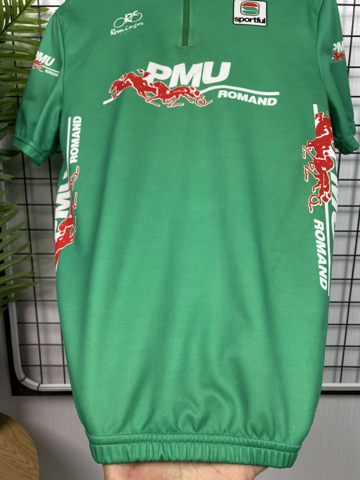 Other Rare Vintage PMU Romand Sportful Cycling Jersey Men L green Size US L / EU 52-54 / 3 - 7 Thumbnail