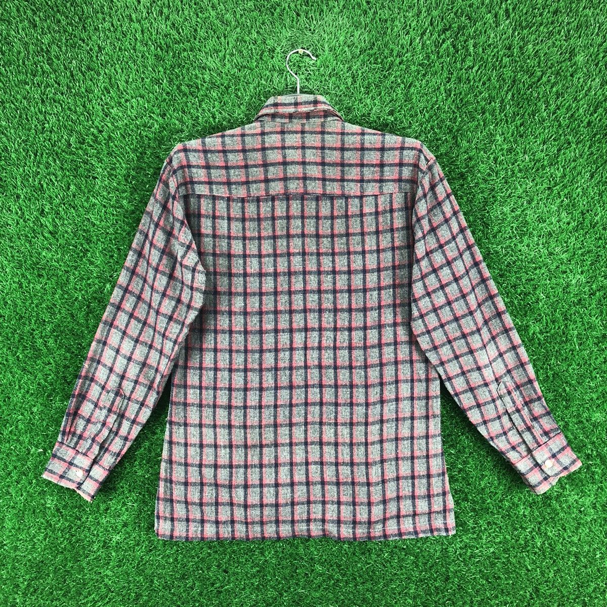 Flannel Vintage 80's Wool Flannel Checkered Double Pocket by Bazz Size US S / EU 44-46 / 1 - 4 Thumbnail
