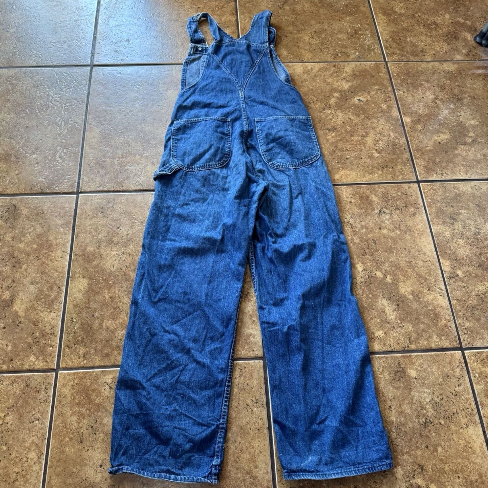 Sears VINTAGE Sears Work Leisure Denim Bib Overalls Mens 28 x 29 Jeans Blue USA Workwear Size US 28 / EU 44 - 3 Thumbnail