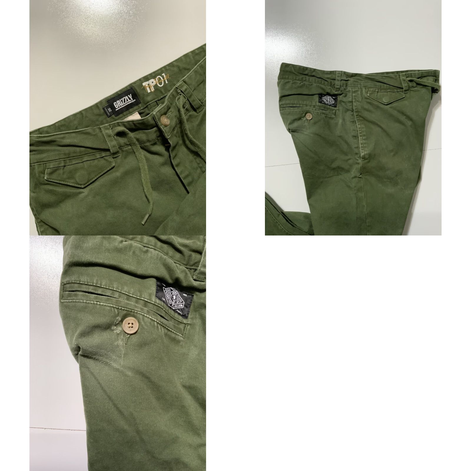 Vintage VINTAGE Grizzly Griptape X Torey Pudwill TP01 Green Chino Cotton Slim Skater Pants Sz.32 Size US 32 / EU 48 - 8 Thumbnail