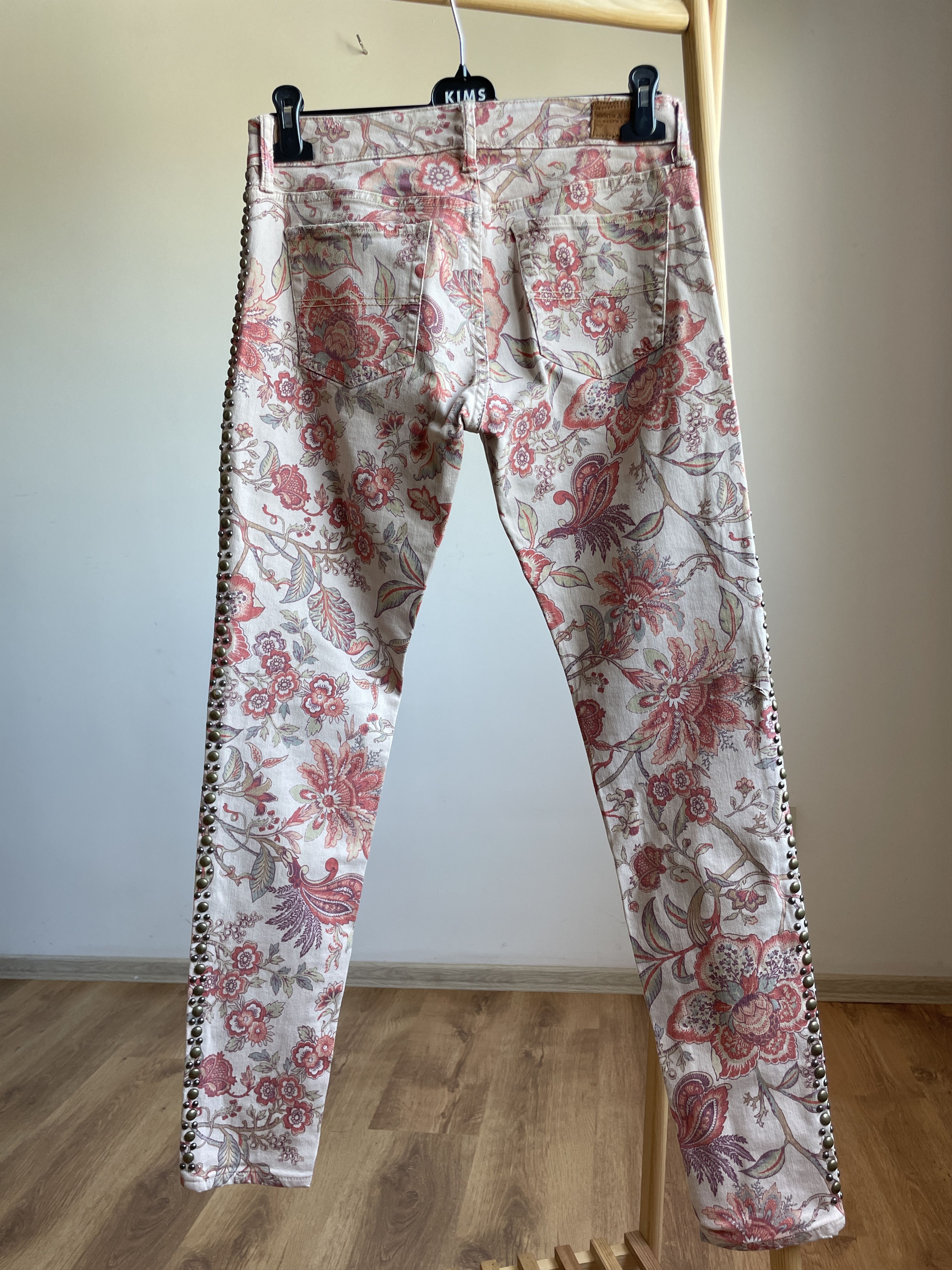 Denim & Supply Ralph Lauren Denim & Supply Ralph Lauren Skinny Floral Studded Jeans Size 29" - 2 Thumbnail