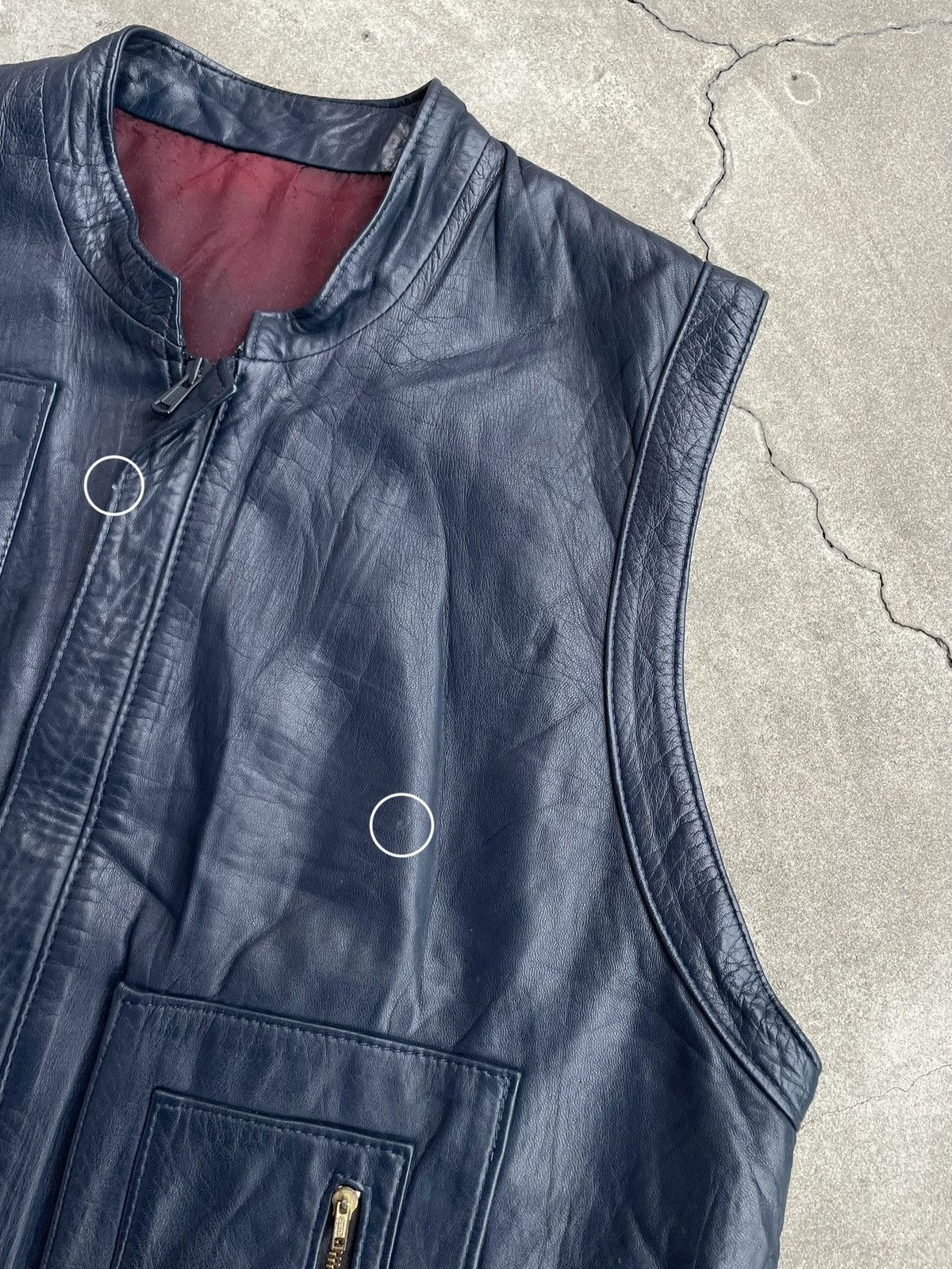 Vintage Leather Vest: 1980s Iron Areitio Zipper & Main Plastic Diana Size US L / EU 52-54 / 3 - 16 Thumbnail
