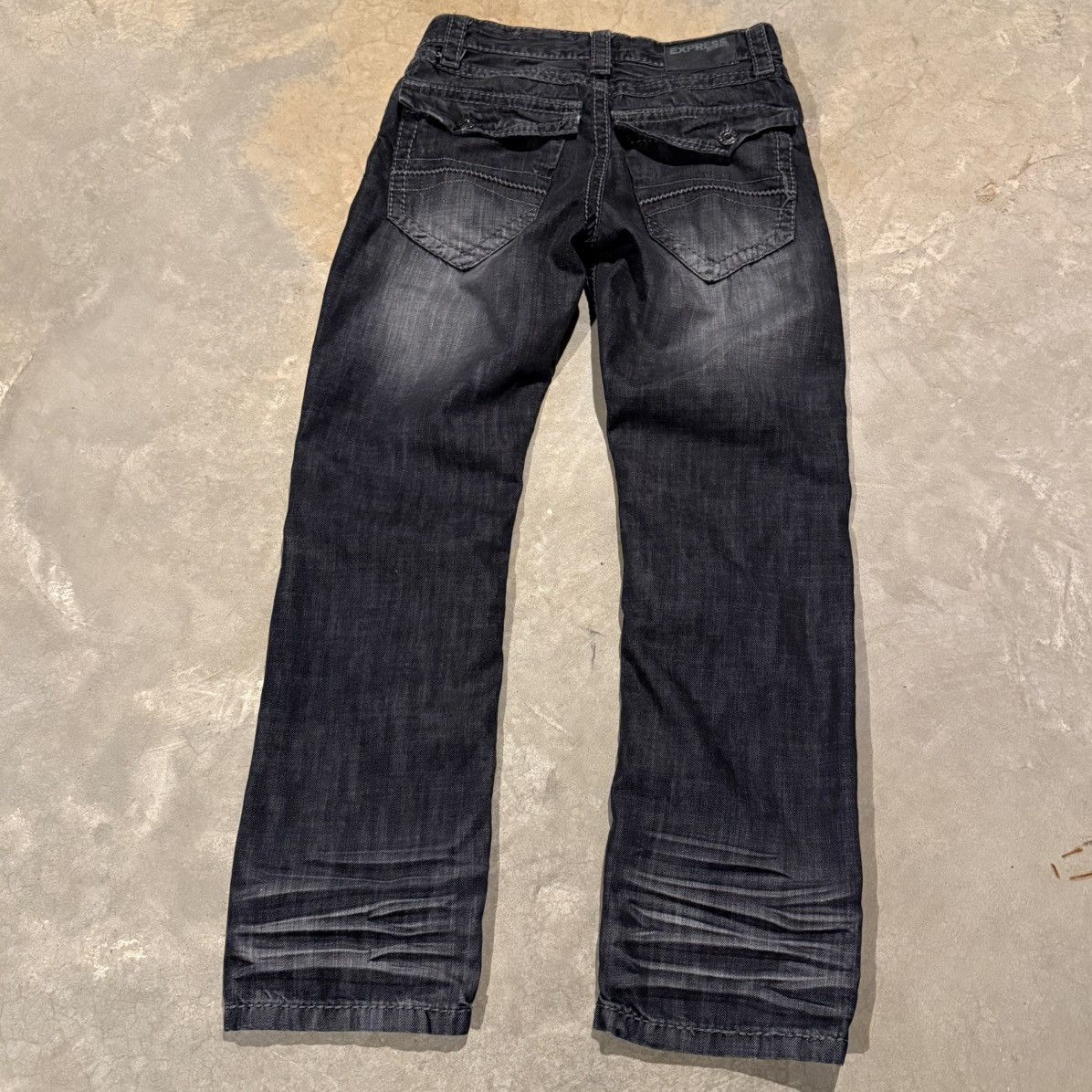Vintage Vtg 2000s Faded Distressed Flap Pocket Jeans ERD Grunge Y2K Size US 29 - 8 Thumbnail