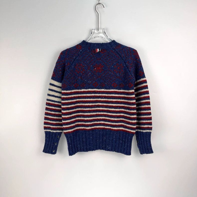 Thom Browne Thom Browne Size 2Blue Red Stripe Classic Logo Wool Long Sl Size US M / EU 48-50 / 2 - 4 Thumbnail