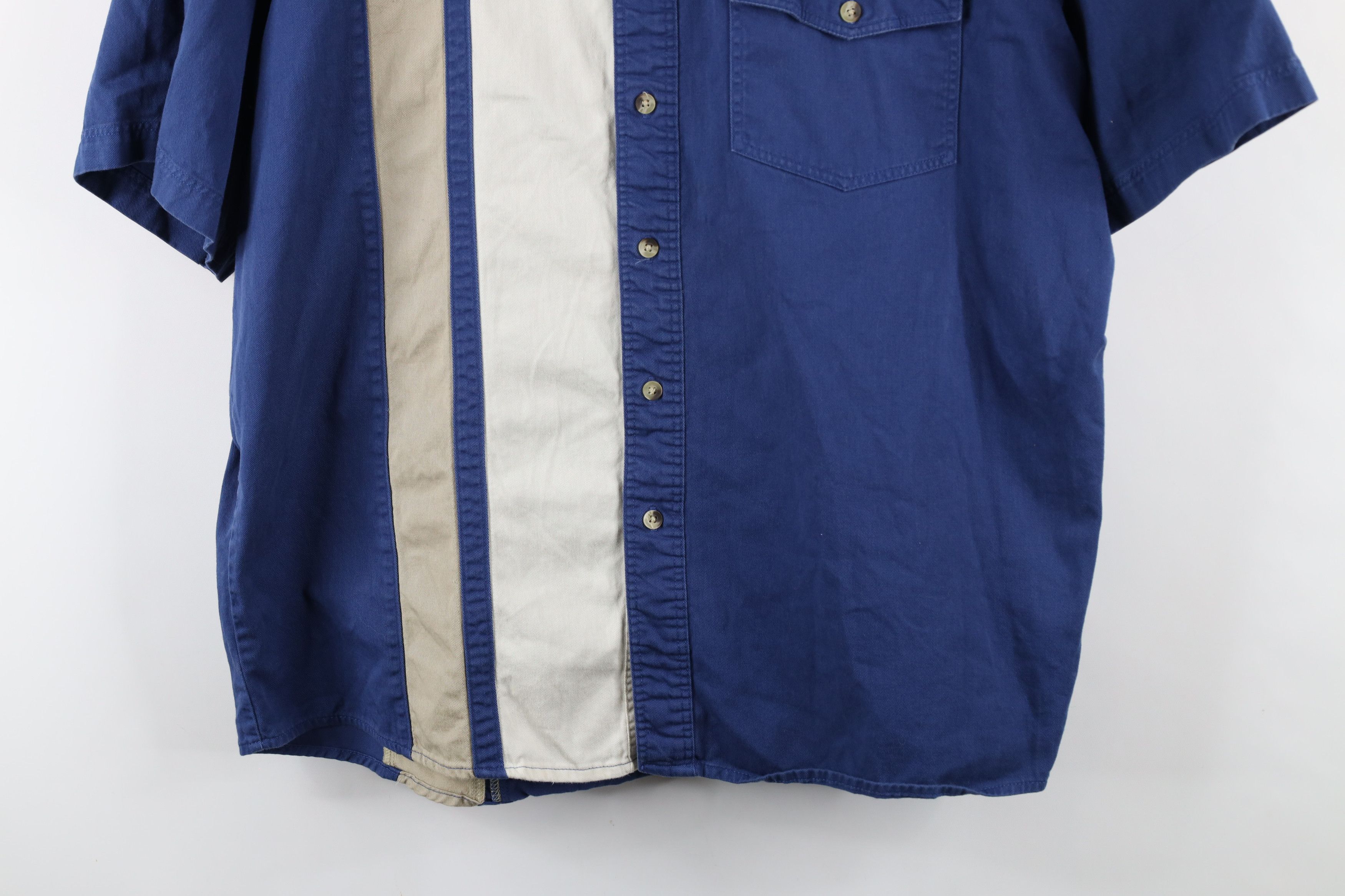 Vintage × Wrangler Vintage 90s Wrangler Block Cotton Twill Button Down Shirt Size US L / EU 52-54 / 3 - 3 Thumbnail