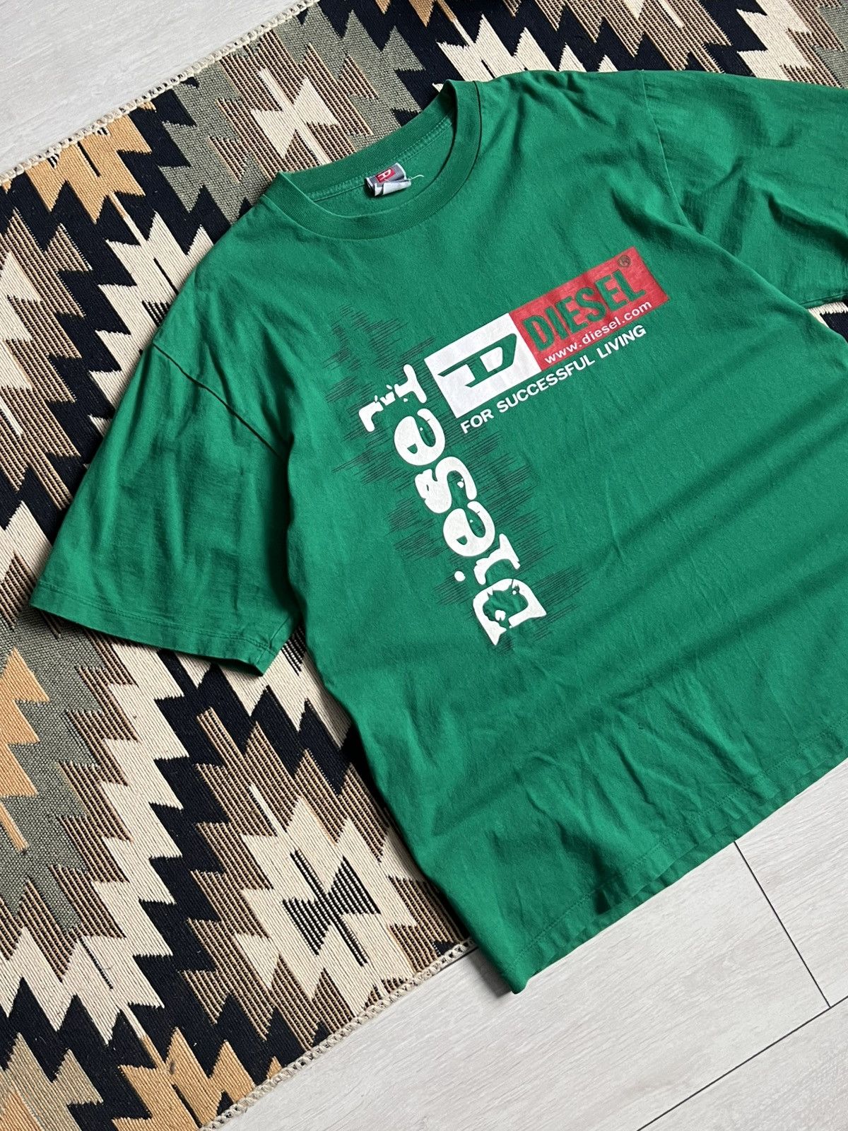 Diesel Vintage 90’s Diesel Y2k Rare Big Logo T-shirt Size US XL / EU 56 / 4 - 3 Thumbnail