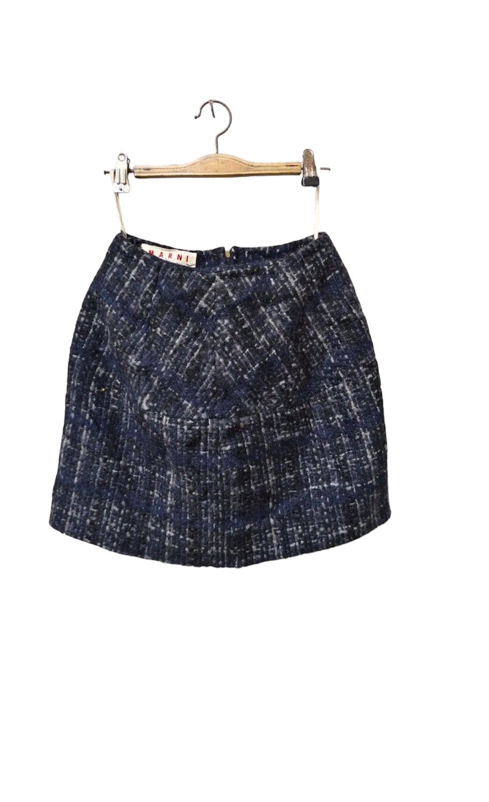 image of Marni Ladies Wool Skirt For Size 24 Inchi in Gray/Blue, Women's