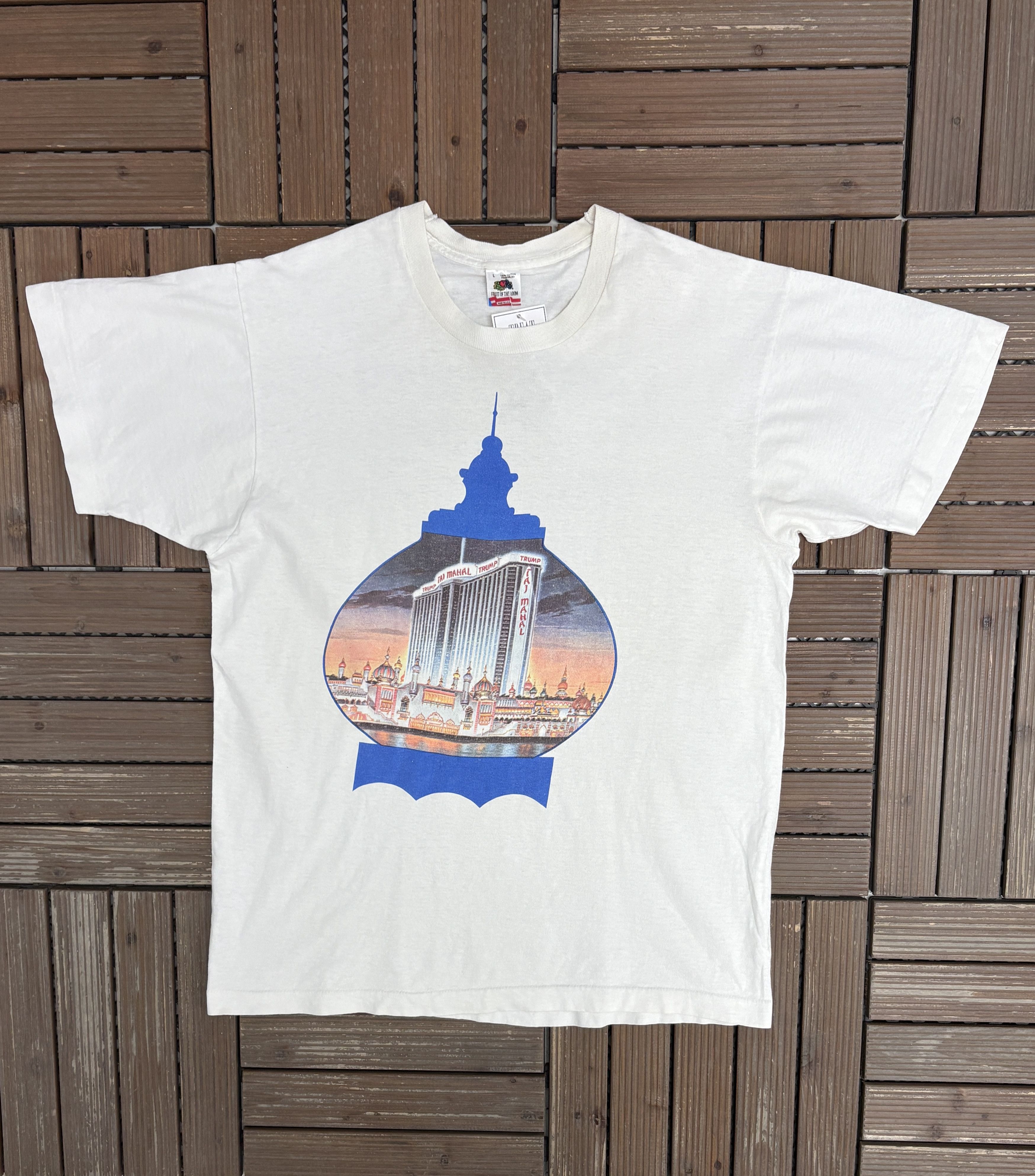 Vintage Trump Taj Mahal Casino & Resort Vintage White Tee Size US L / EU 52-54 / 3 - 1 Thumbnail