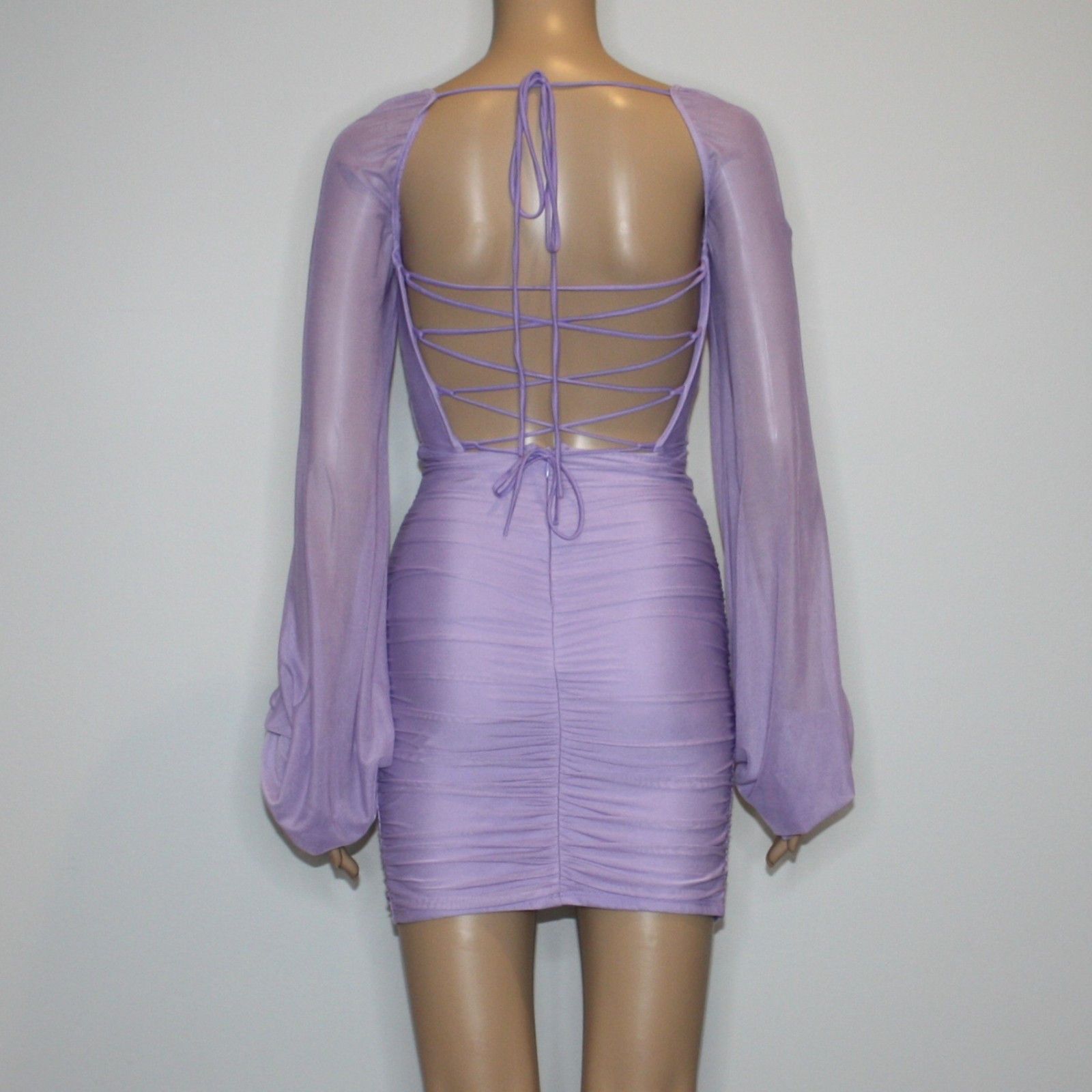 Other Lucy in the Sky Power Mesh Long Sleeve Dress in Purple Size XS / US 0-2 / IT 36-38 - 9 Thumbnail