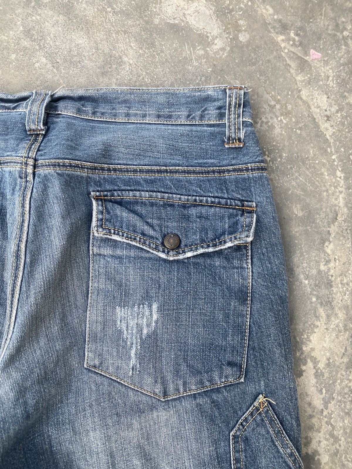 Japanese Brand FREE GATE Distressed Double Knee Jeans Size US 31 - 9 Thumbnail