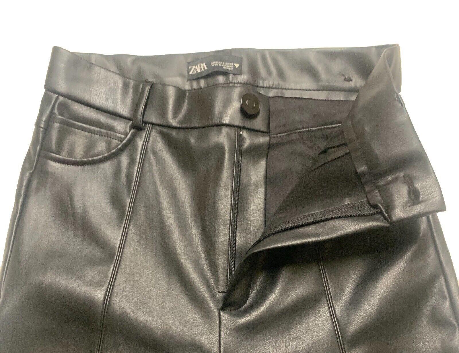 Zara Zara Faux Leather Pants Black S High Rise Skinny Size 28" / US 6 / IT 42 - 5 Thumbnail