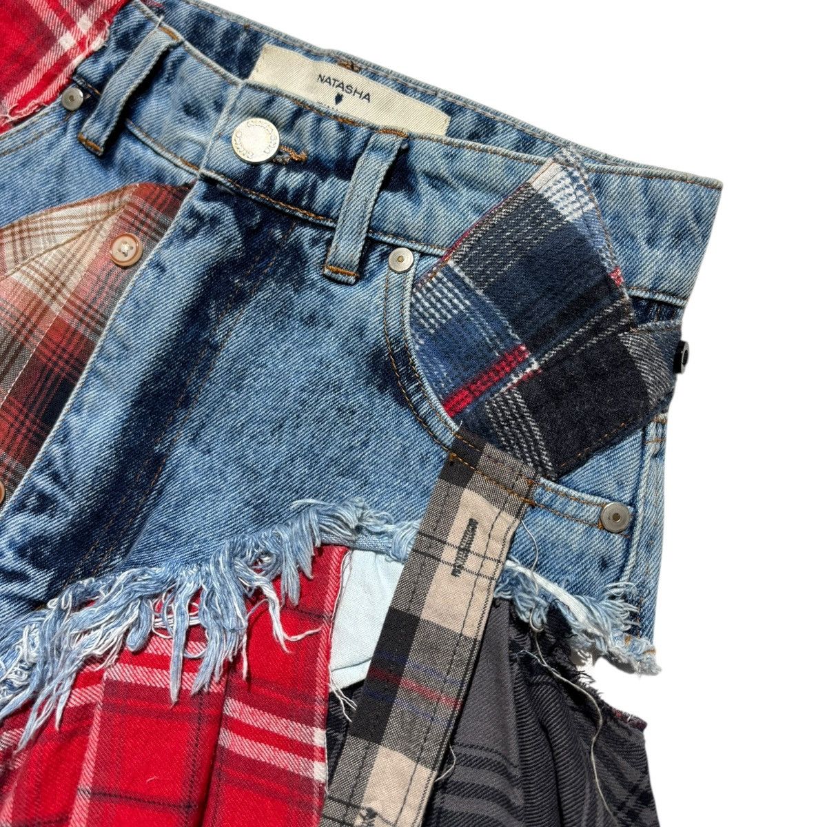 Natasha Zinko Asymmetric deconstructed ruffled flannel skirt Size 26" / US 2 / IT 38 - 2 Thumbnail