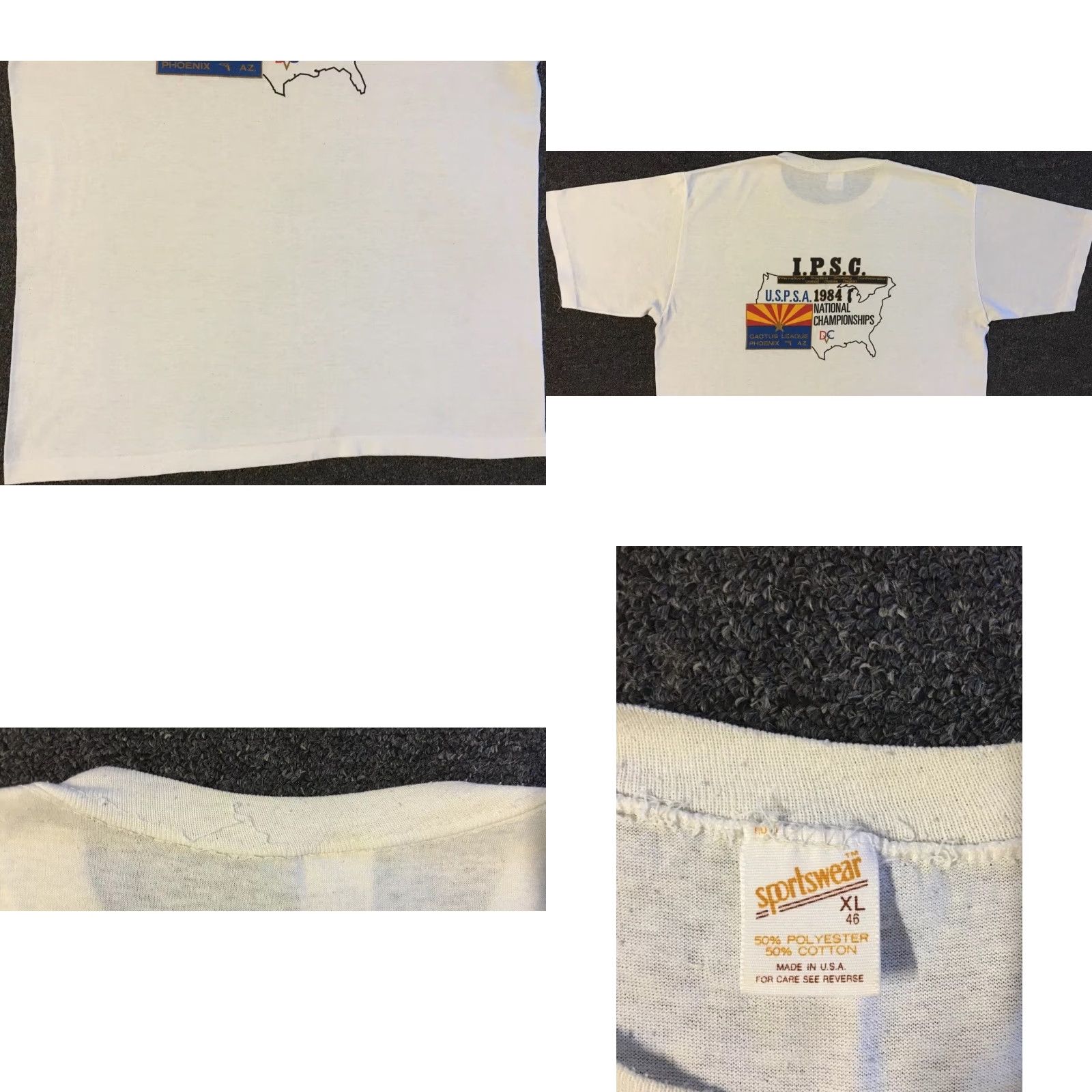 Vintage VINTAGE IPSC Faded Distress 80s Shooting Championship Shirt M White Graphic Tee Men Gun Army Biker Grunge Single Stitch USA USA Shirt Mens Size US M / EU 48-50 / 2 - 9 Thumbnail
