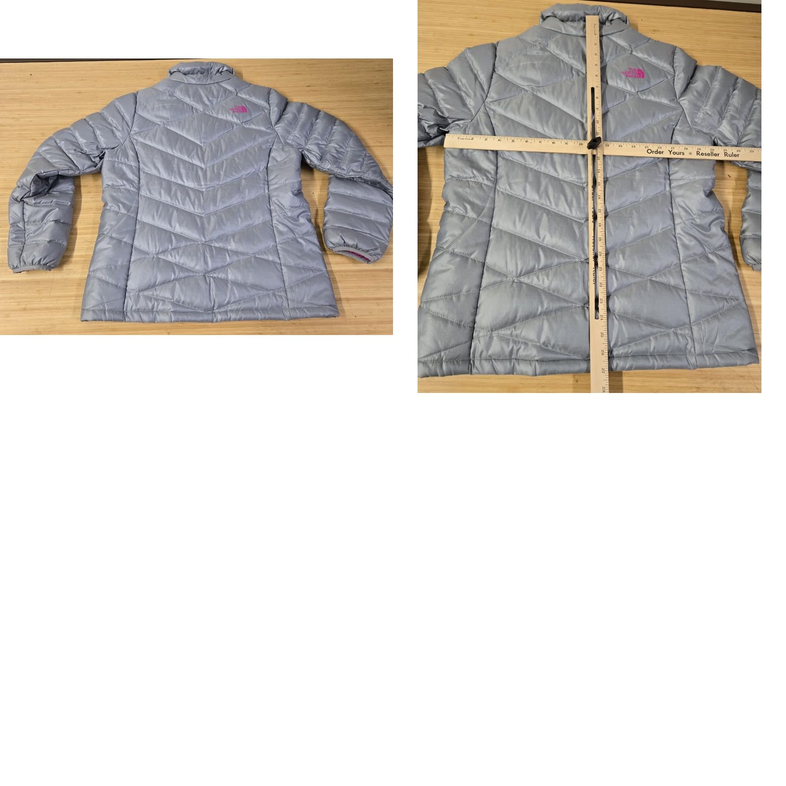 The North Face The North Face Jacket Womens Large Gray 550 Down Puffer Quilted Pink Lining Size L / US 10 / IT 46 - 8 Thumbnail