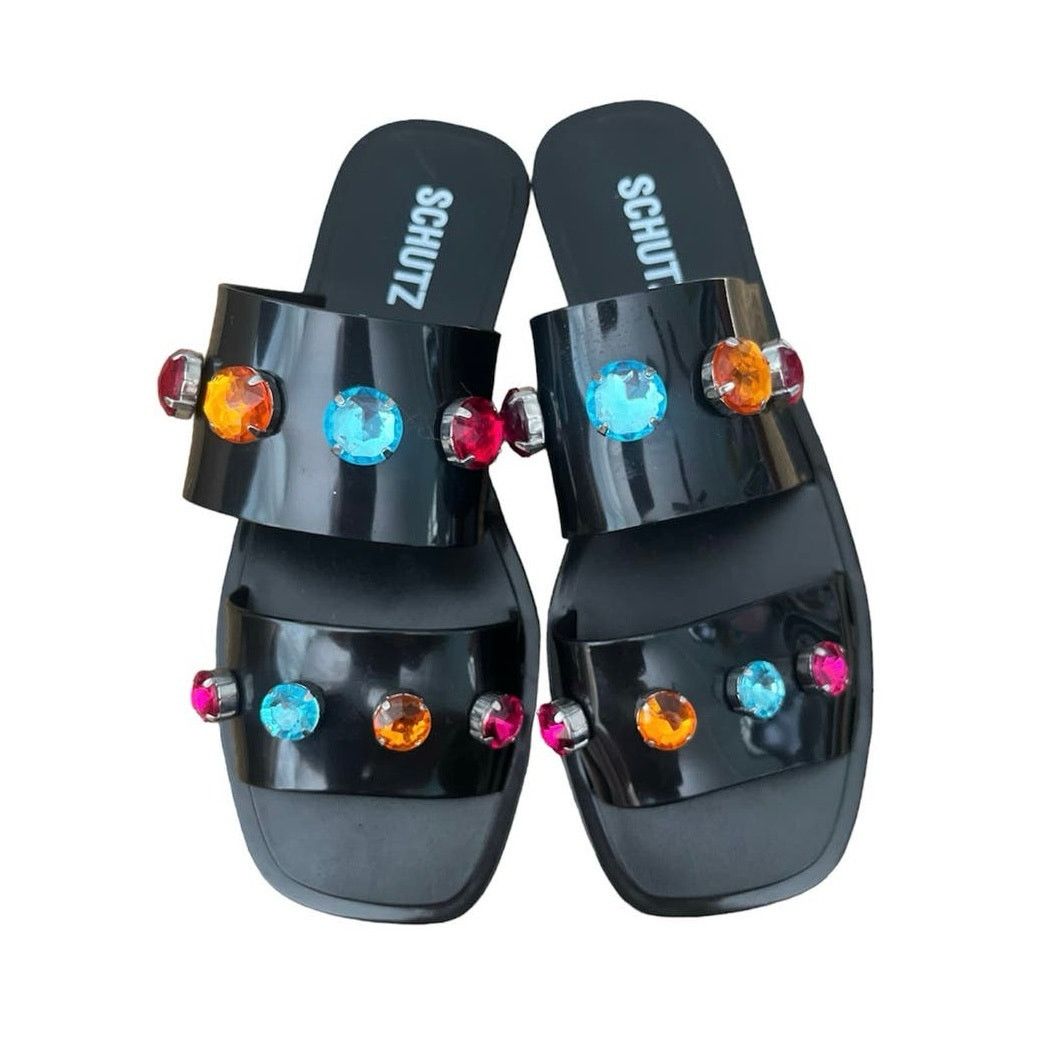SCHUTZ Schutz Lizzie Crystal PVC slip on slide sandal NEW size 8B Size US 8 / IT 38 - 5 Thumbnail