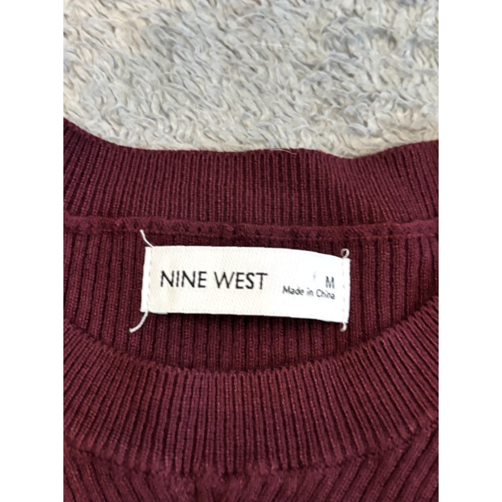Nine West NWT Nine West Crew Neck Sweater Womens Medium Maroon Long Sleeve Pullover Size M / US 6-8 / IT 42-44 - 3 Thumbnail