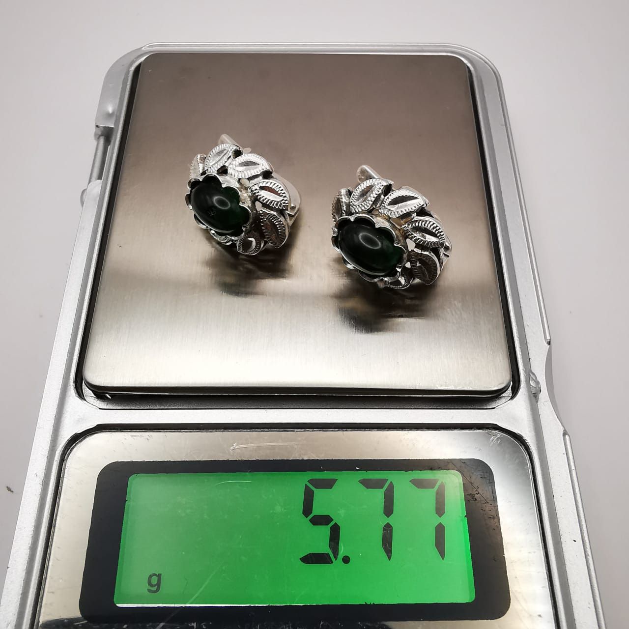 Sterling Silver × Vintage Vintage 925 Sterling Silver Earrings for Women,Green Quartz Size ONE SIZE - 5 Thumbnail