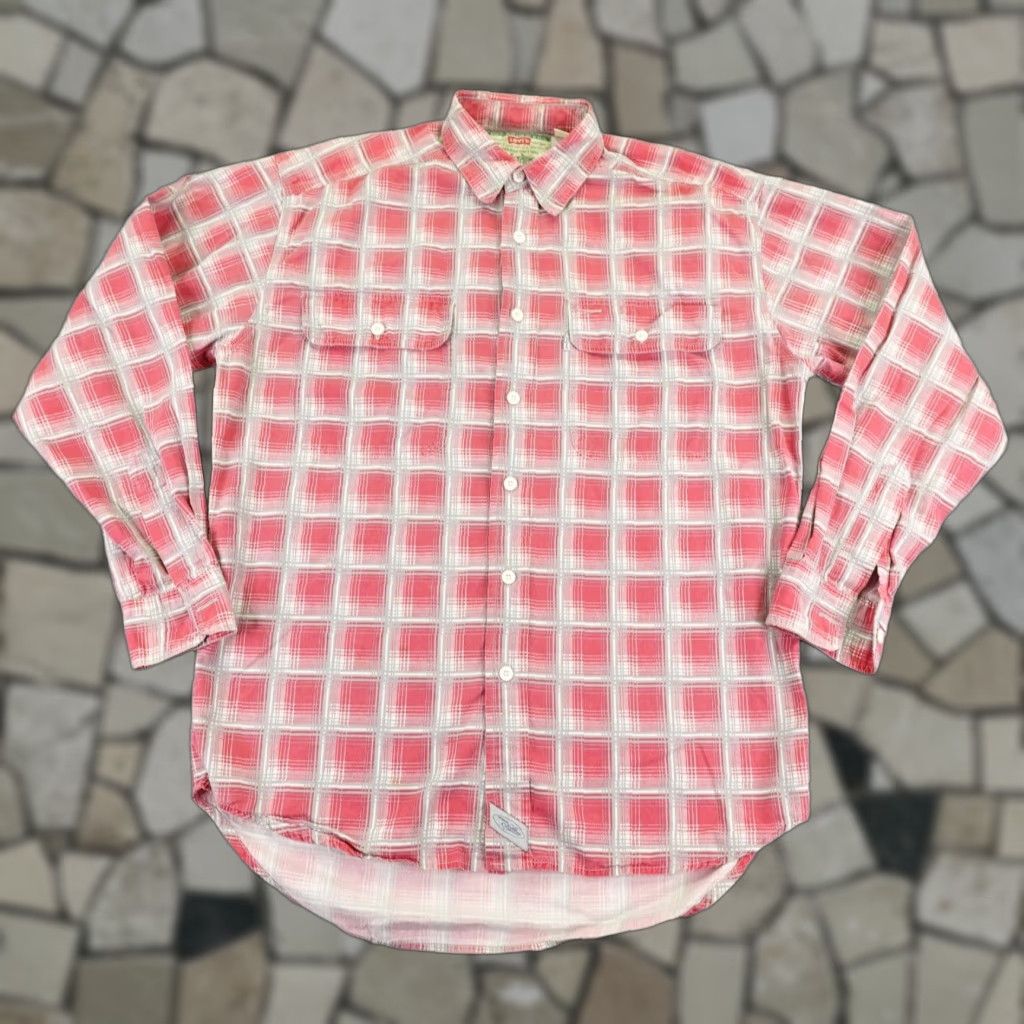 Levi's VINTAGE Levi's Shirt Men Medium Plaid Button-Up 90s Classic Cotton Twill Red Size US M / EU 48-50 / 2 - 1 Thumbnail