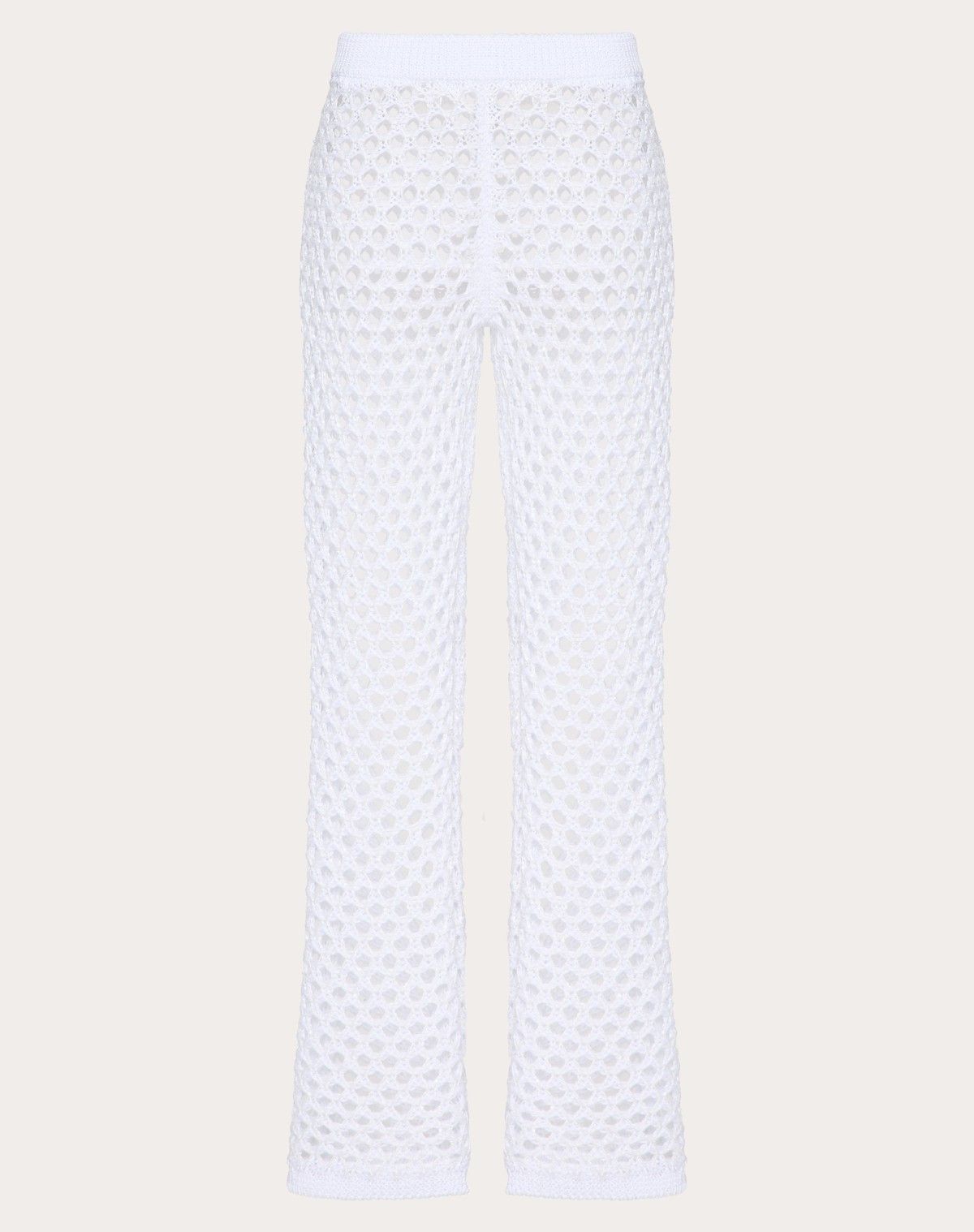 o1s1wg110525 Viscose Lurex And Sequin Trousers in White