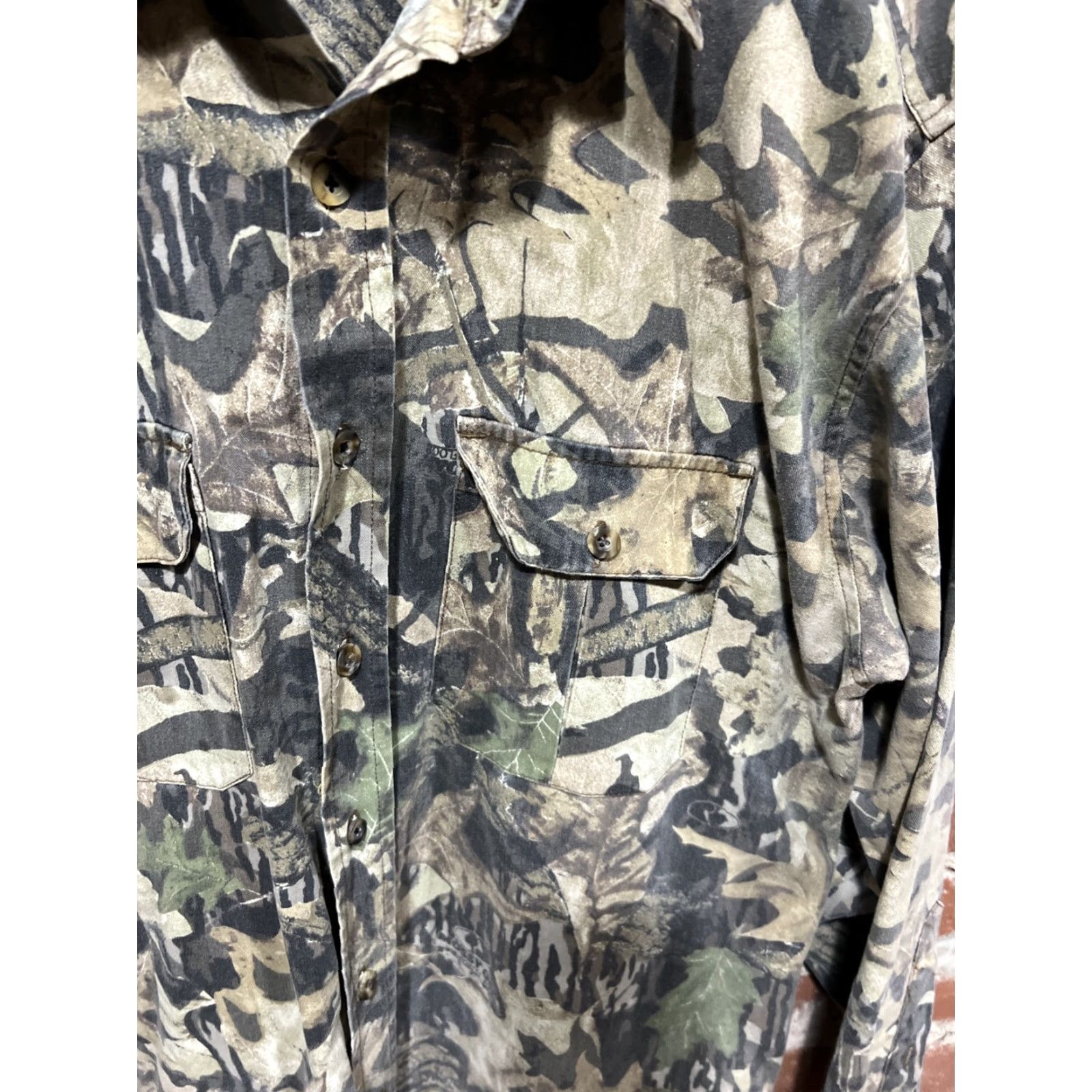 Vintage VINTAGE Mossy Oak Camouflage Shirt Mens L Canvas Button Up Hunting Outdoor Jerzees Outdoors Cotton Size US L / EU 52-54 / 3 - 3 Thumbnail