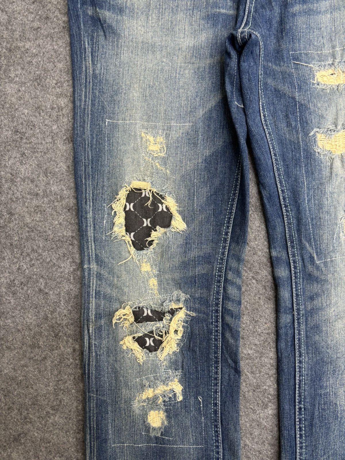 Hurley 💥Punk Style💥Hurley Patchwork Skinny Denim F598 Size US 36 / EU 52 - 6 Thumbnail