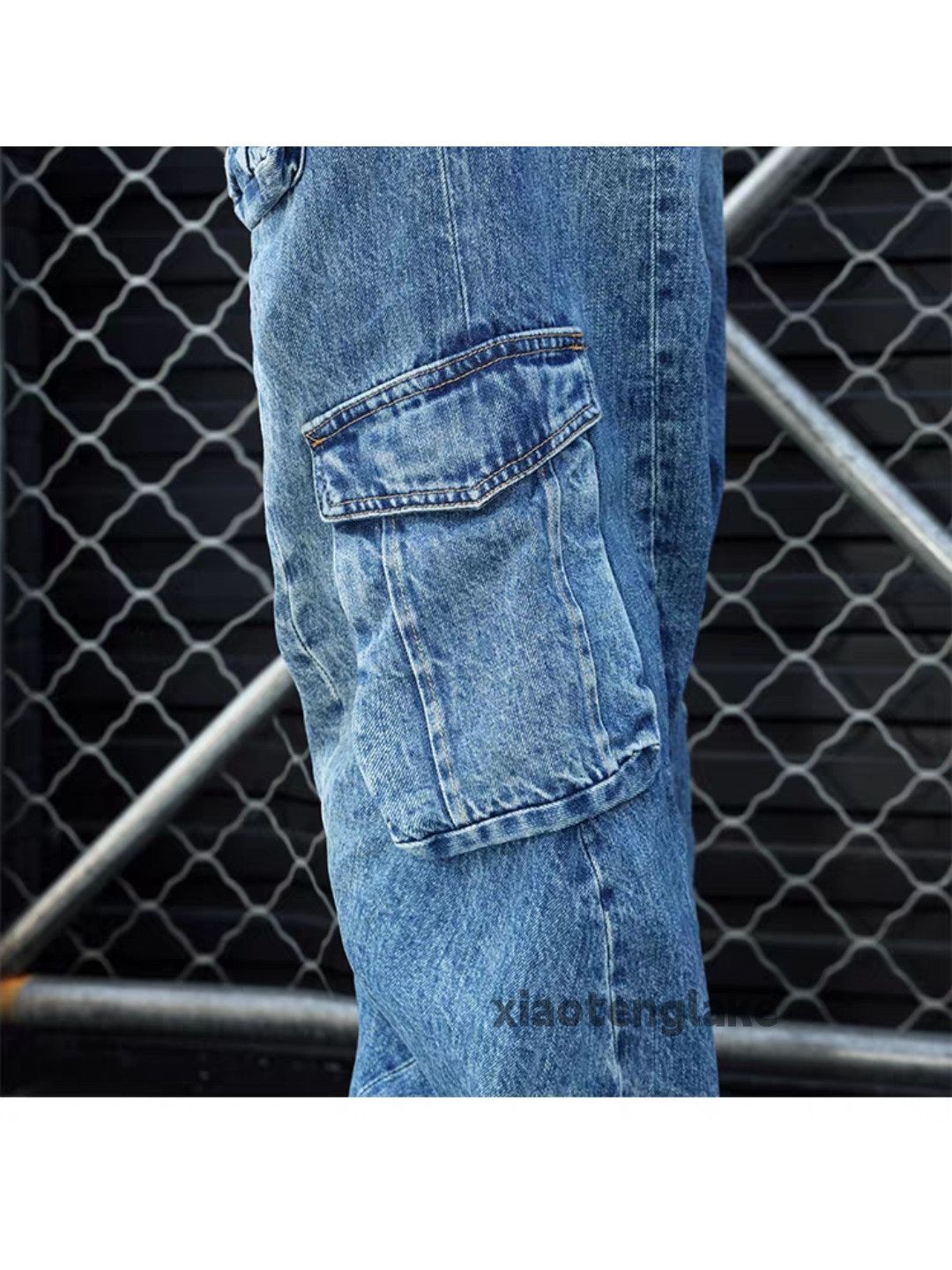 Jean xtl vintage wide Leg loose workwear hiphop cargo jeans Size US 32 / EU 48 - 4 Thumbnail