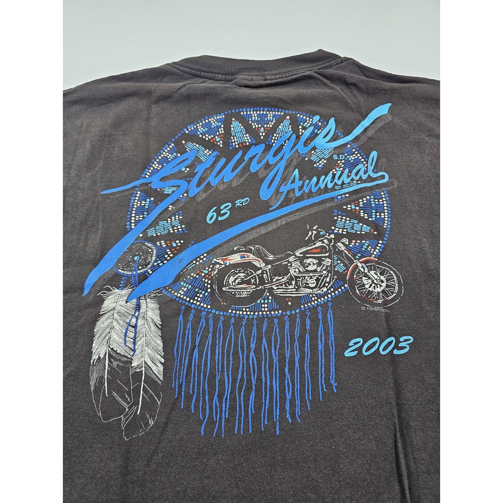 Other Vintage Sturgis 2003 Eagle Double Sided Black Blue Sz XL Size US XL / EU 56 / 4 - 4 Thumbnail