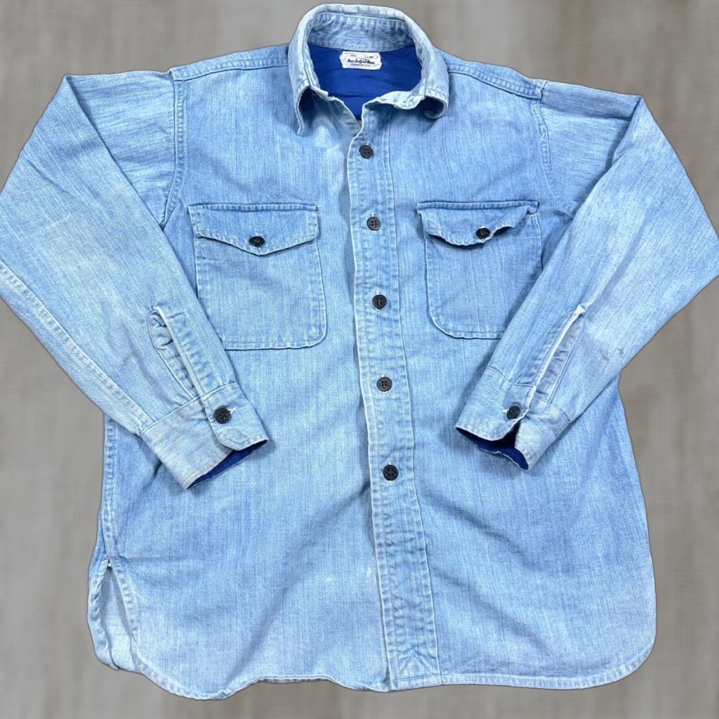 Madewell VINTAGE Madewell Denim Men Large Blue Jean Sanforized Button Up 70s 80s Faded Size US 33 - 1 Thumbnail