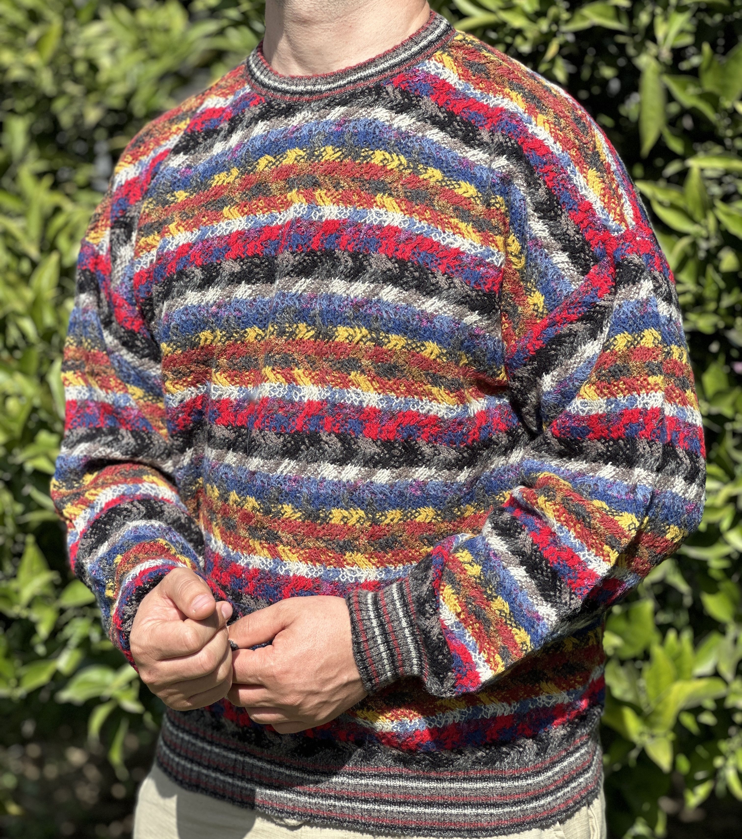 Missoni 1985 Missoni Sport Zig Zag Rainbow Knit Pullover Size L Size US L / EU 52-54 / 3 - 11 Thumbnail