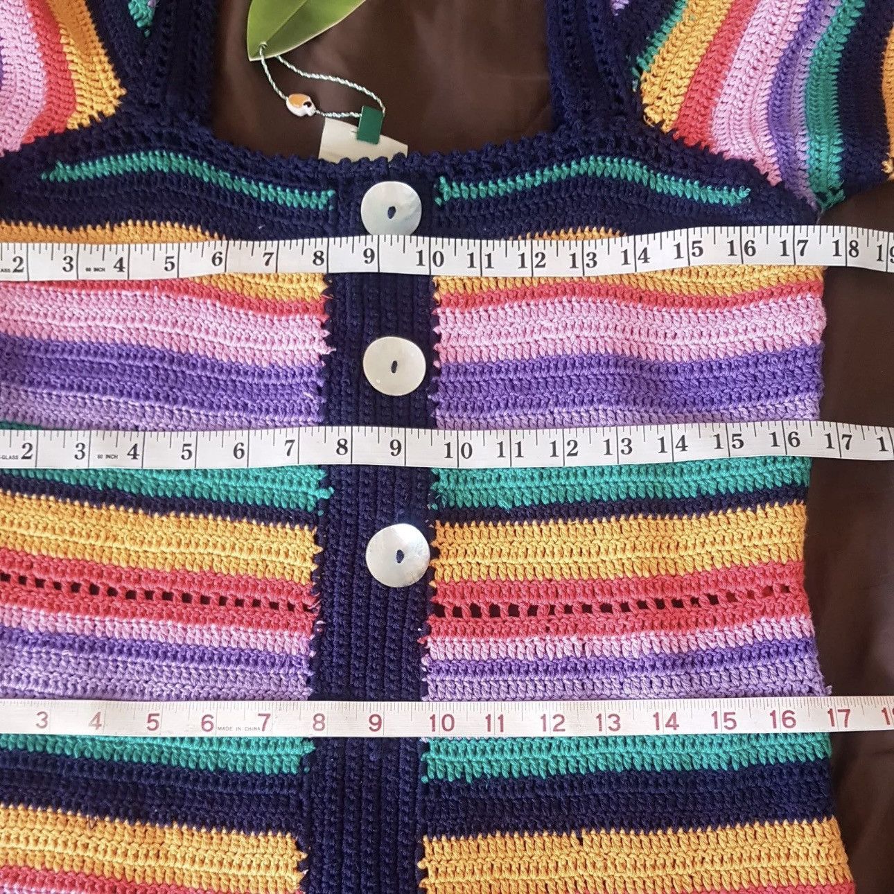 Farm Rio Anthropologie Farm Rio Renata Sweater Dress Knit Crochet Size XS / US 0-2 / IT 36-38 - 12 Thumbnail