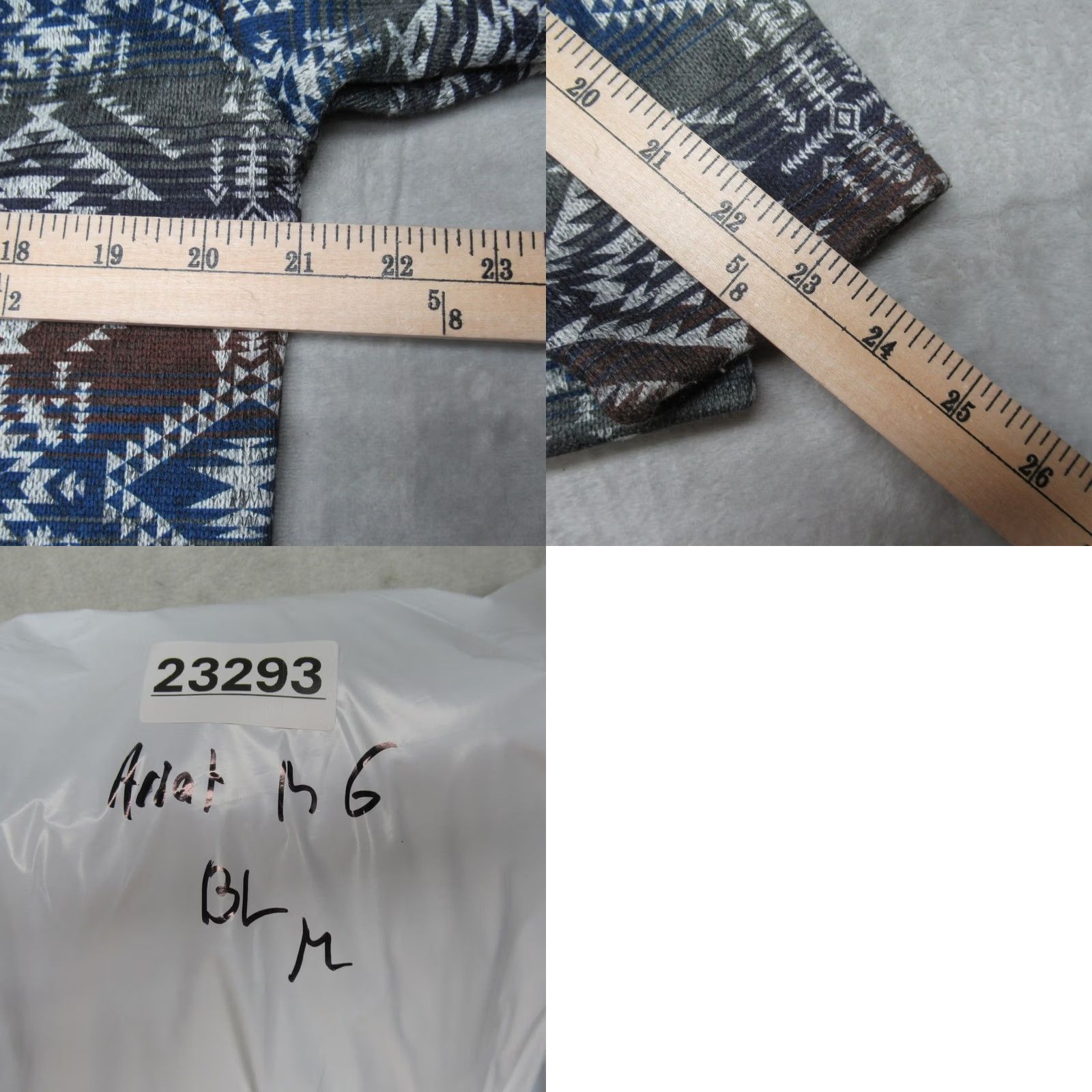 Ariat Ariat Sweater Mens Medium Blue Geometric 1/2 Aztec Southwestern Tribal Mock Neck Pullover Long Sleeve Fleece Casual Outdoor Winter 100% Polyester Size US M / EU 48-50 / 2 - 8 Thumbnail