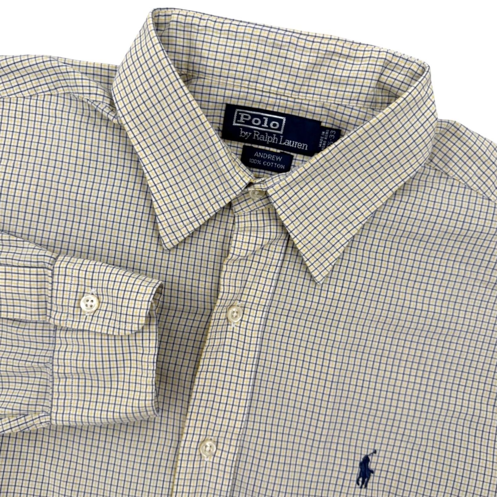 Polo Ralph Lauren Polo Ralph Lauren Andrew Check Button-Down Shirt Cotton Mens Large Yellow Blue Pattern, Button-Down Collar, Long Sleeve, Vintage? No, Regular Fit Size US L / EU 52-54 / 3 - 2 Thumbnail