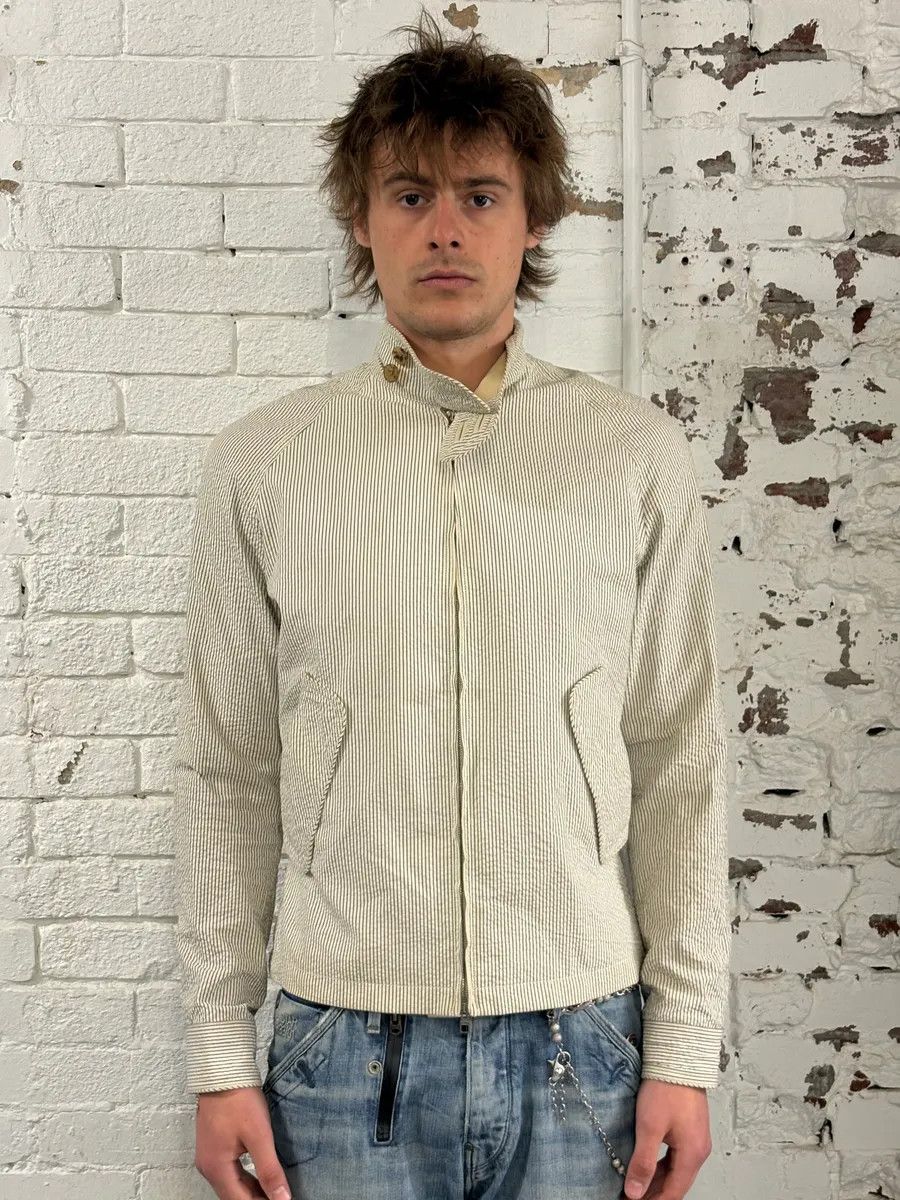 Louis Vuitton 2000s Louis Vuitton Striped Classy Beige Hybrid Leather Jacket Size US M / EU 48-50 / 2 - 2 Thumbnail