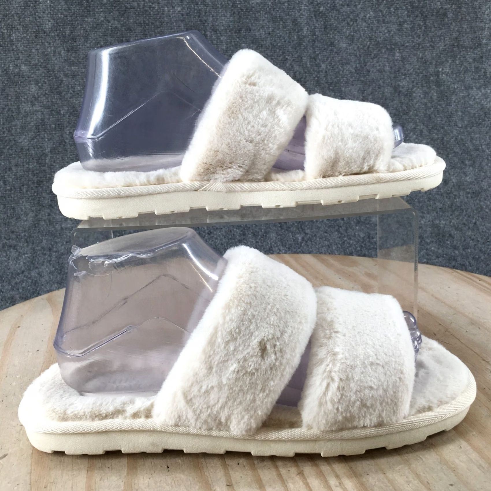 Vintage Stars Above Slippers Womens Open Toe Double Straps Slide Flats White Faux Fur Shoes Slipper Boys Girls Mens Womens 7 4.5 5.5 37.5 37.5 7 7 Size US 7 / IT 37 - 2 Thumbnail